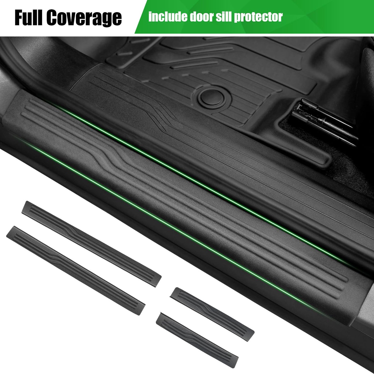 LUMWAY Floor Mats for 2024 2025 Chevy Equinox EV(Non Fuel) Trunk Mat with Backrest Mat and Storage Mats, Door Sill Protectors, All Weather Cargo Liner Back Seat Cover for Equinox EV Accessories