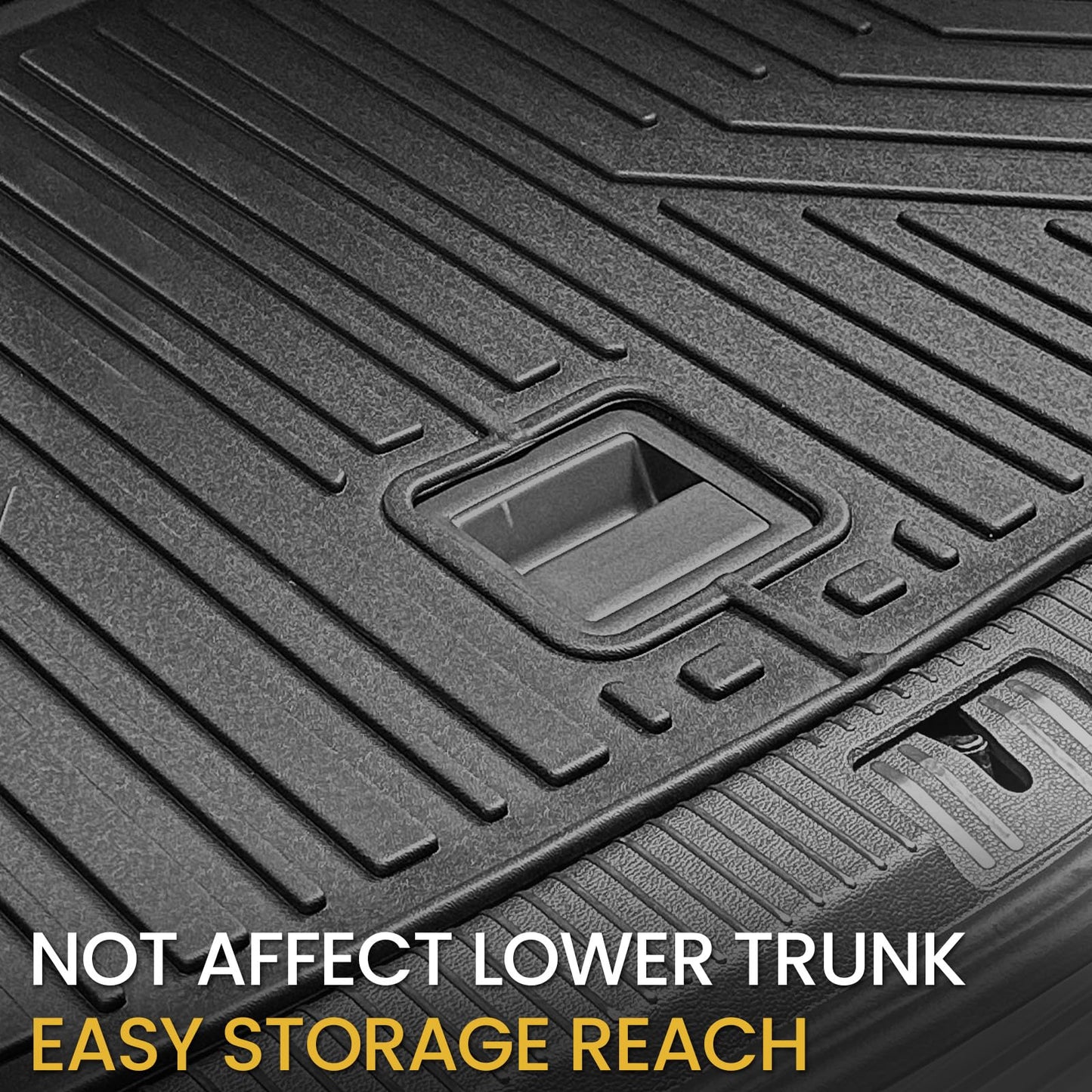 JOULARISE Floor Mats Set for 2018-2025 Volkswagen VW Atlas 7 Seats Bench Seating Car Mat Accessories(Not Fit Cross Sport), All Weather TPE Cargo Liner Trunk Mat(Floor Mats+2-in-1 Cargo Mat)