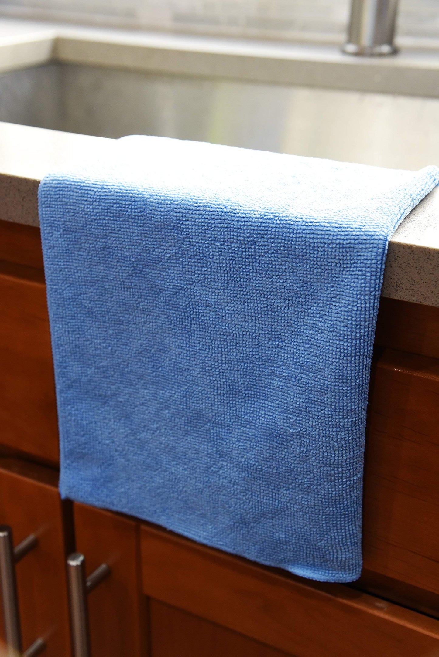 DRI Professional Extra-Thick Microfiber Cleaning Cloth - 16 in x 16 in - 72 Pack (Blue) - Ultra-Absorbent, Quick Drying, Chemical-Free Cleaning
