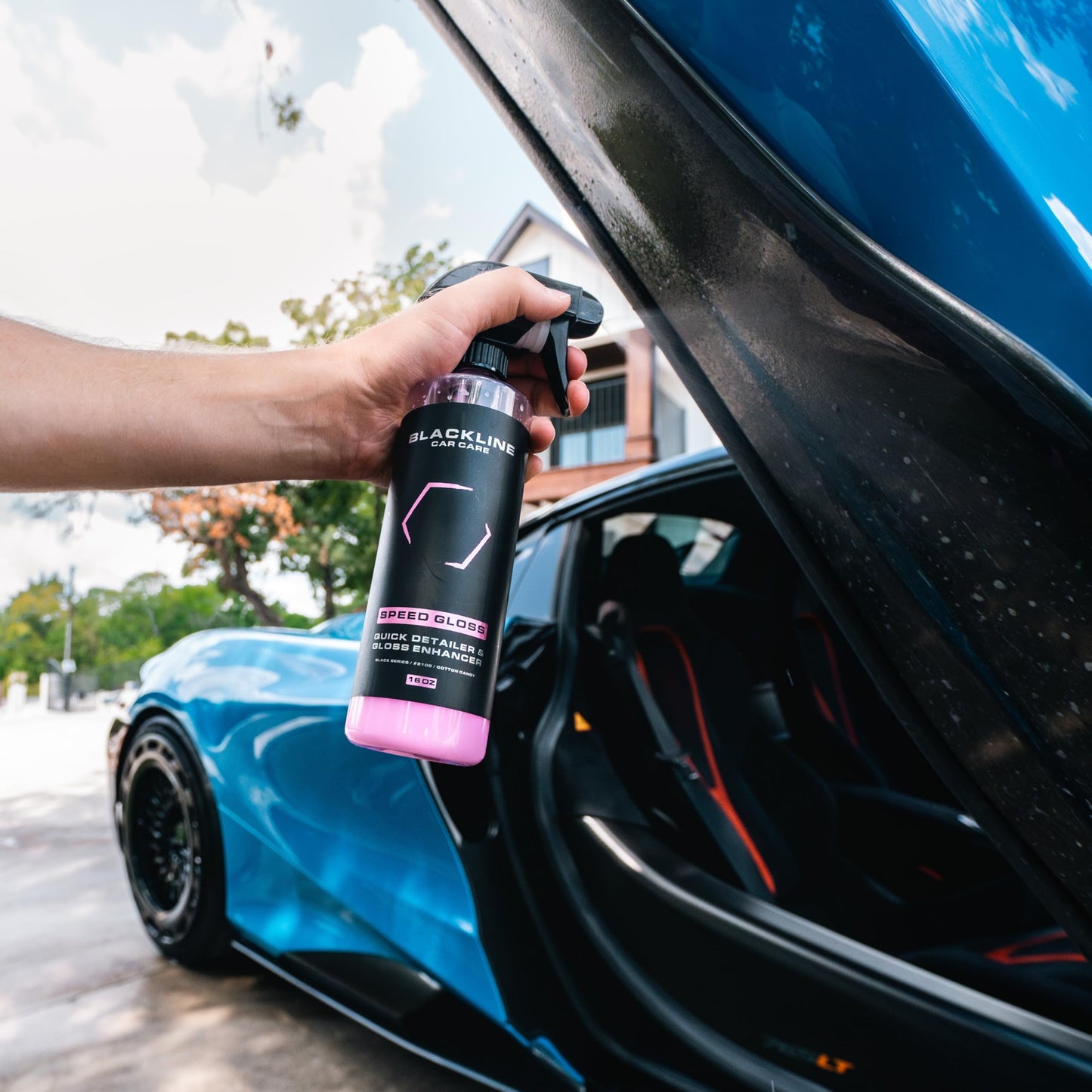 Blackline Car Care - Speed Gloss Quick Detailer & Shine Spray - Versatile, Fast Cleaning for a Streak-Free, Glossy Finish on All Vehicle Surfaces (16 Fl Oz)