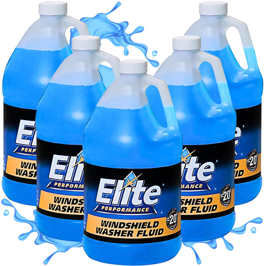 All-Season Windshield Washer Fluid -20°F | De-Icer | Freeze Protection | Summer & Winter | Universal Visibility & Clarity | 1 Gallon (Pack of 6)