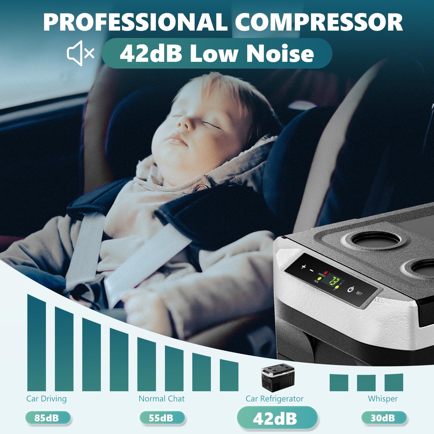 EUHOMY 12 Volt Refrigerator, 22QT(21L) 12V Cooler, Compressor Electric Cooler -4℉~68℉, 12V Fridge 12/24V DC 100-240V AC, Portable Freezer for Camping, Travel, Truck, Home