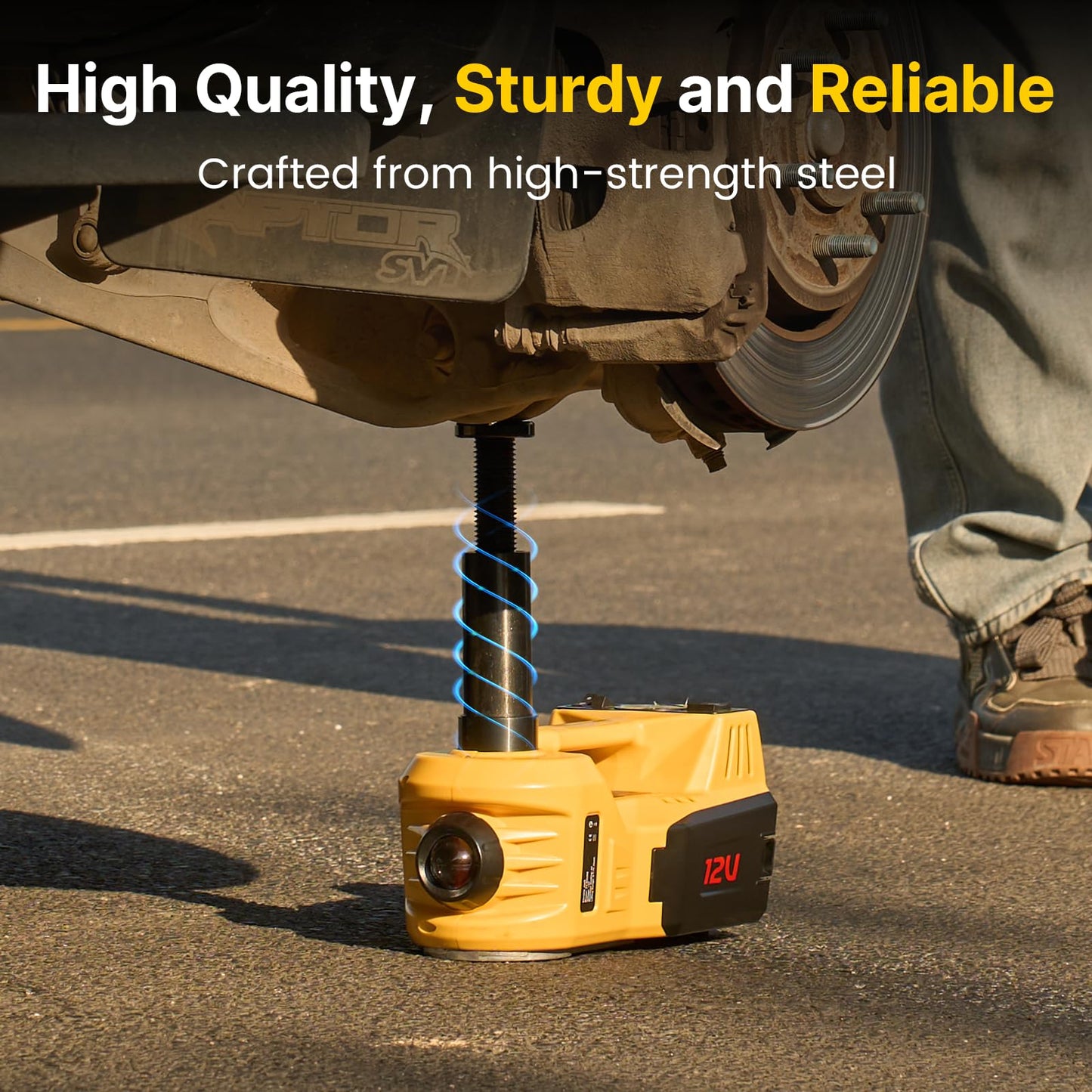 TaskStar Electric Car Jack Kit, 5 Ton/11023 lbs 12V Hydraulic Car Jack Lift with Electric Impact Wrench and Tire Inflator Pump, Portable Auto Kit for SUV MPV Sedan Truck Change Tires Garage Repair