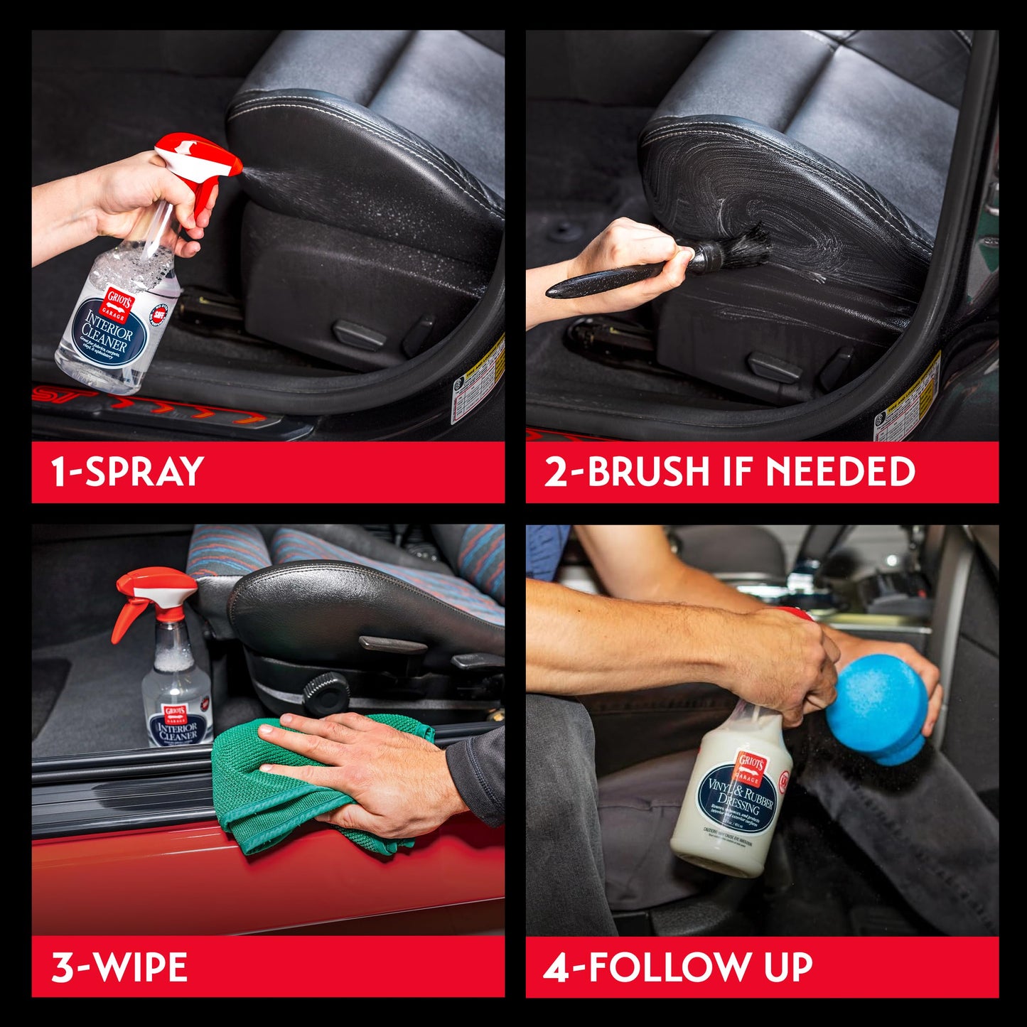 Griot's Garage Interior Cleaner Spray for Car Seats, Carpet, Upholstery Fabric, Floor Mat, Vinyl, Dashboard, Ideal for Truck, SUV, RV, Boat, and More, 10956, 22 Fl Oz