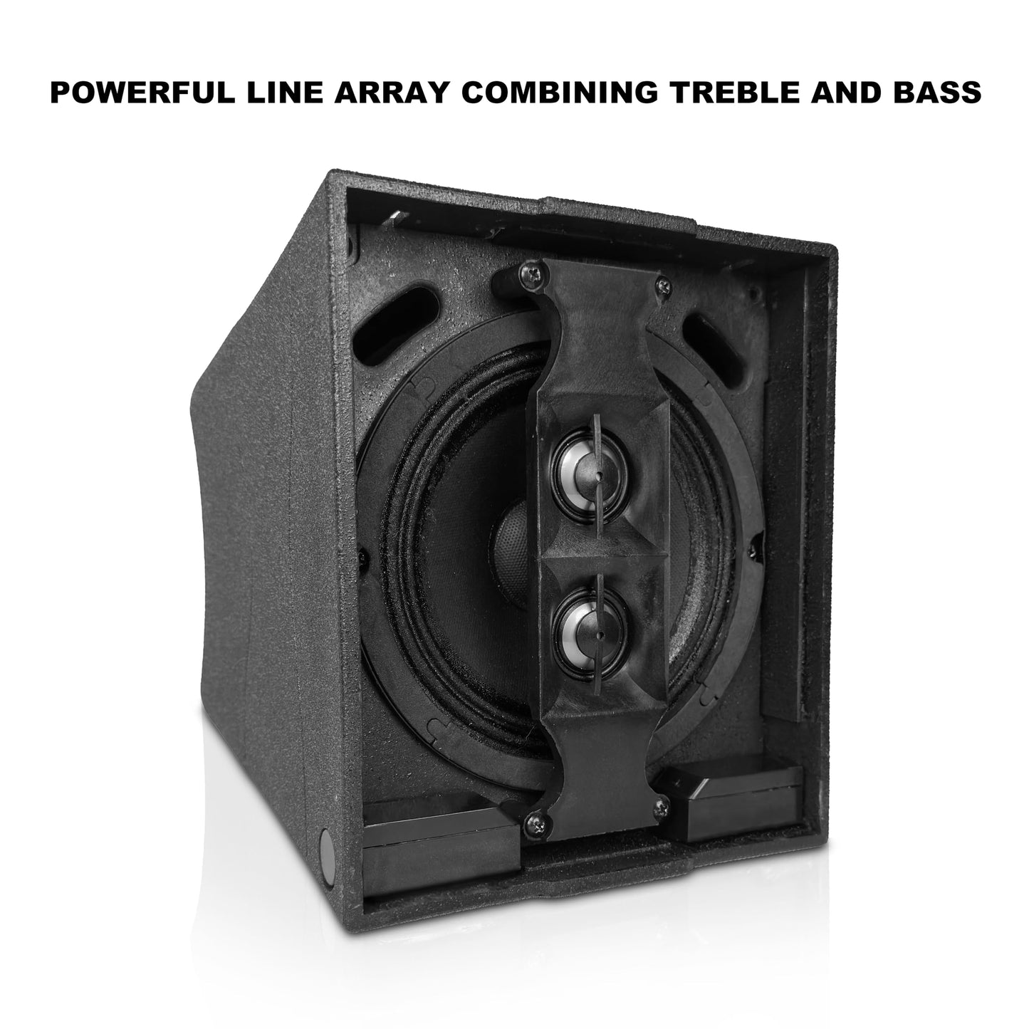 PRORECK Stage 1260 8000W P.M.P.O Stereo/Mono PA Speaker System, 4 Line Array Speakers, Dual 12'' Subwoofer with 4 DSP Presets, TWS Bluetooth, for Party/DJ/Wedding/Meeting