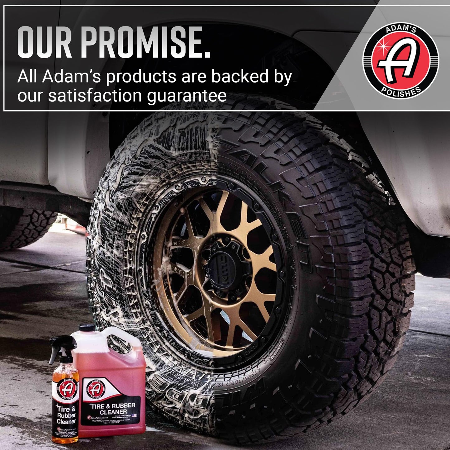 Adam's Polishes Tire & Rubber Cleaner (2-Pack) - Removes Discoloration from Tires Quickly - Works Great on Tires, Rubber & Plastic Trim, and Rubber Floor Mats