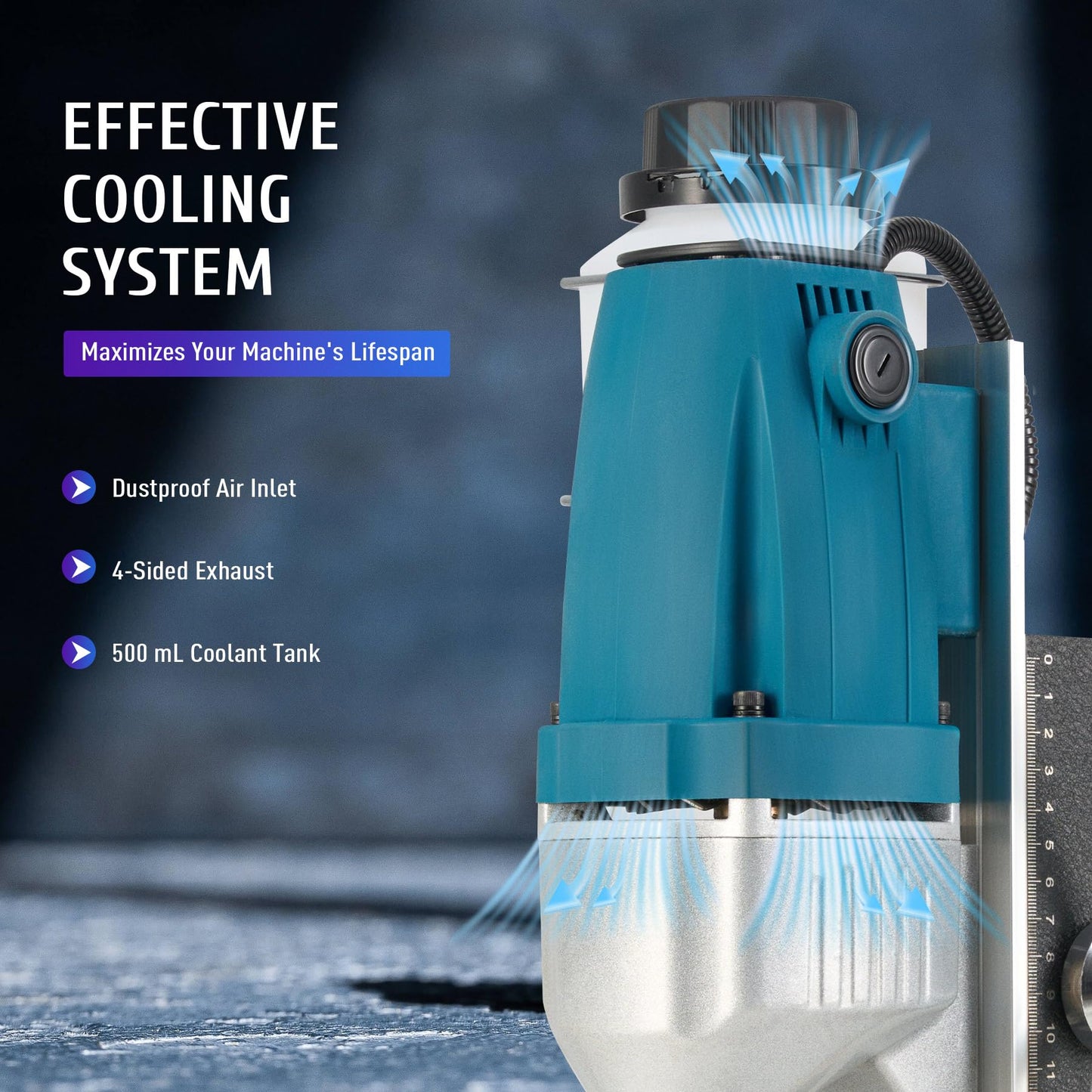 ZELCAN 1100W Mag Drill Press, Portable Magnetic Drill Press with 1.6" Boring Diameter, Heavy Duty Magnetic Drill with 11 Drill Bits, 2700 lbf 550 rpm Electric Drilling Machine with All-Copper Motor