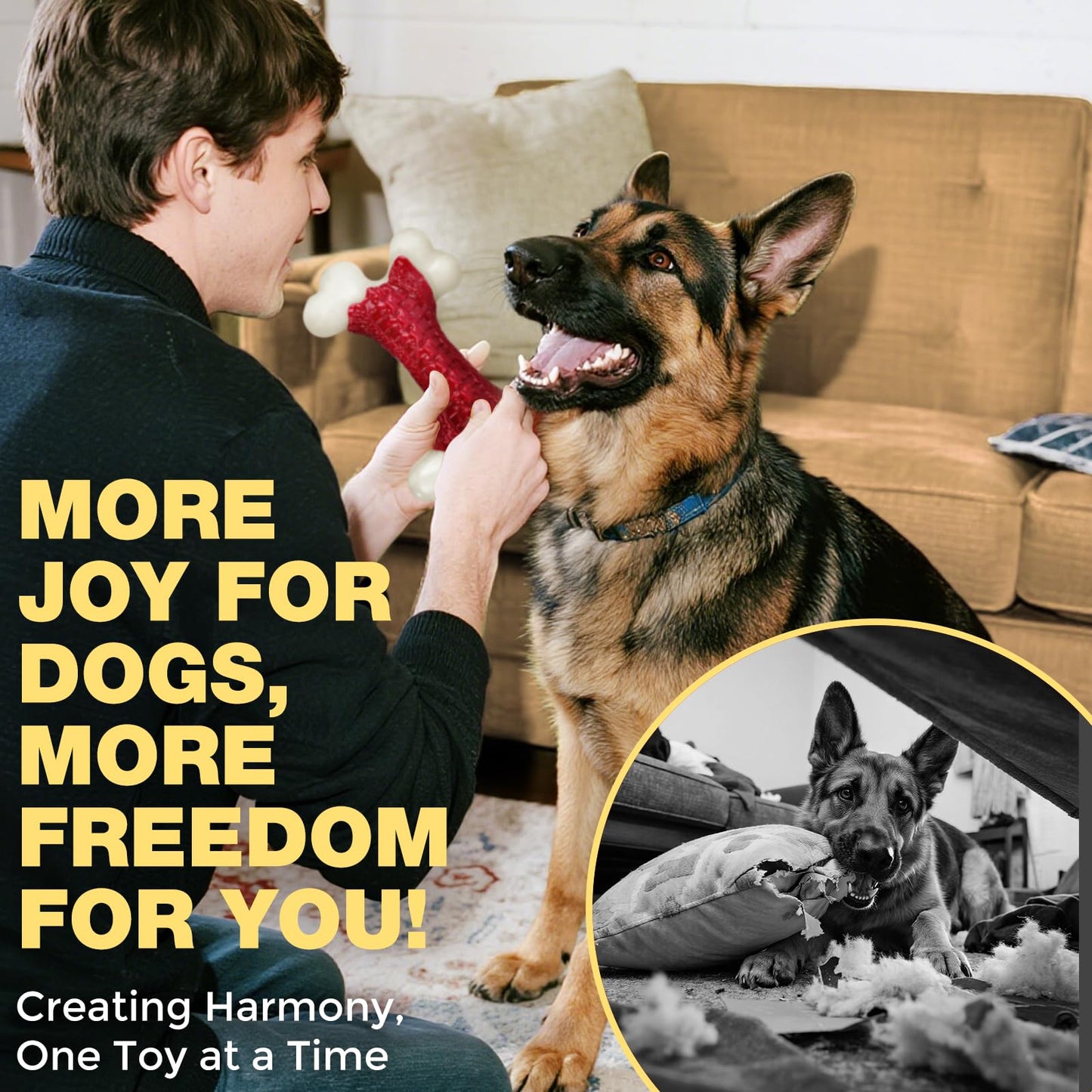 Kseroo Tough Dog Toys, Toys for Aggressive Chewers Large Breed, Chew Dogs, Bone Toy Nylon Dogs Almost Indestructible