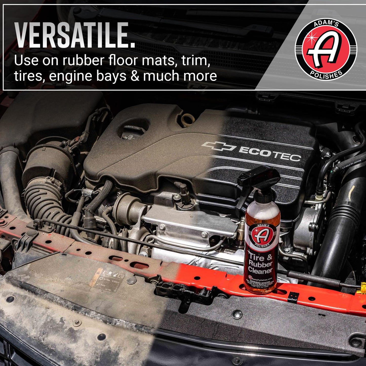 Adam's Polishes Tire & Rubber Cleaner (2-Pack) - Removes Discoloration from Tires Quickly - Works Great on Tires, Rubber & Plastic Trim, and Rubber Floor Mats