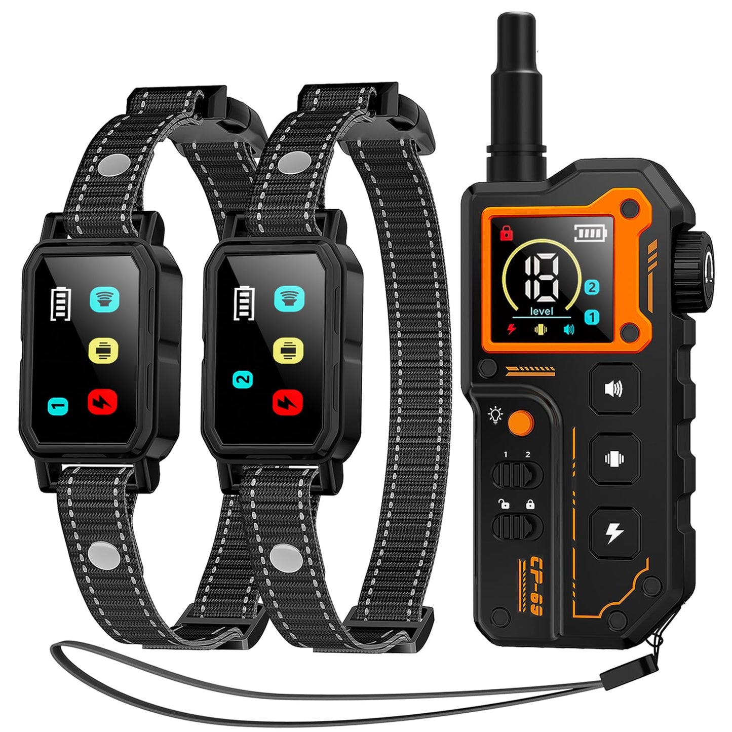 AI Dog Shock Collar 2 Dogs (10-120Lbs) - 3300FT Dog Training Collar with Remote, IPX7 Waterproof Collar with Beep, Vibration, Safe Shock for Large Medium Small Dogs, Keypad Lock and Flashing Light