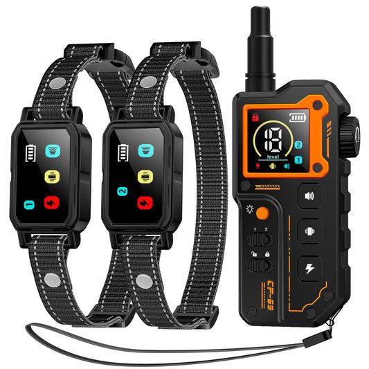 AI Dog Shock Collar 2 Dogs (10-120Lbs) - 3300FT Dog Training Collar with Remote, IPX7 Waterproof Collar with Beep, Vibration, Safe Shock for Large Medium Small Dogs, Keypad Lock and Flashing Light