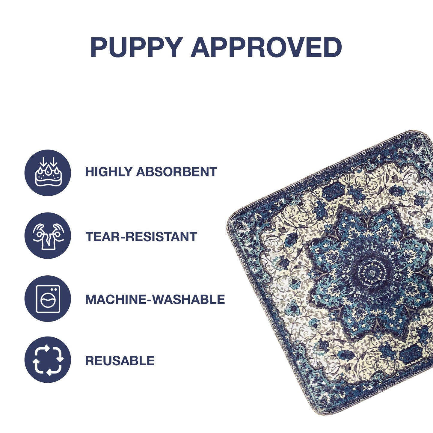 PUPIBOO Washable Pee Pads for Dogs - Super Absorbent Reusable Puppy Training Pads - 100% Waterproof, Leak-Proof & Non-Slip Whelping Pads for Pet Housebreaking
