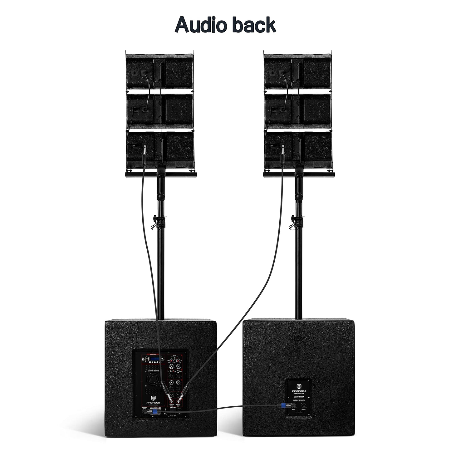 PRORECK Club 8000 18-inch 8000W P.M.P.O Stereo DJ/Powered PA Speaker System Combo Set 6 Line Array Speakers and Two 18 inch Subwoofers with Bluetooth/USB Drive Read/SD Card/Remote Control
