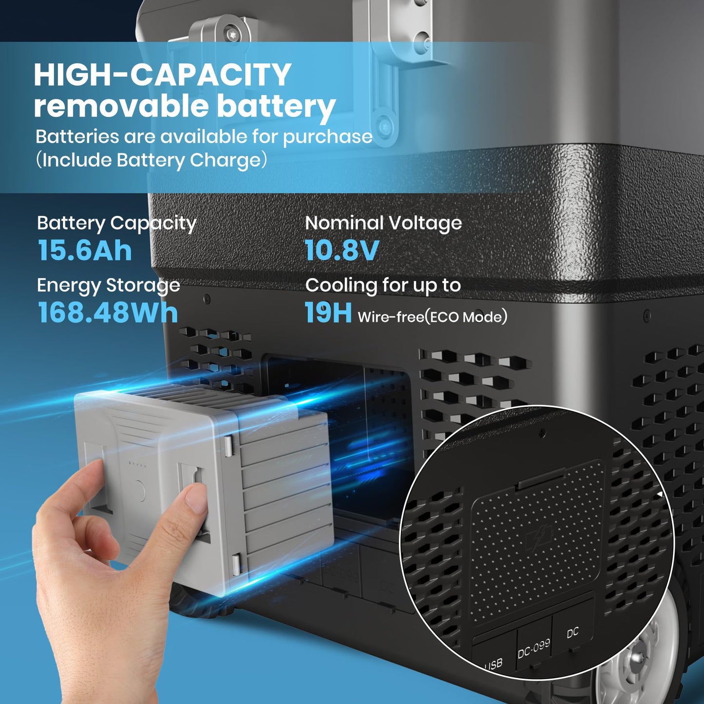 51 QT(48L) Portable Car Electric Cooler, 12V Refrigerator Fridge Freezer for Car, Dual Zone, -4℉~68℉, App Control, Wheels, AC/DC Charger for Camping, Picnic, Travel, Road Trip, Black