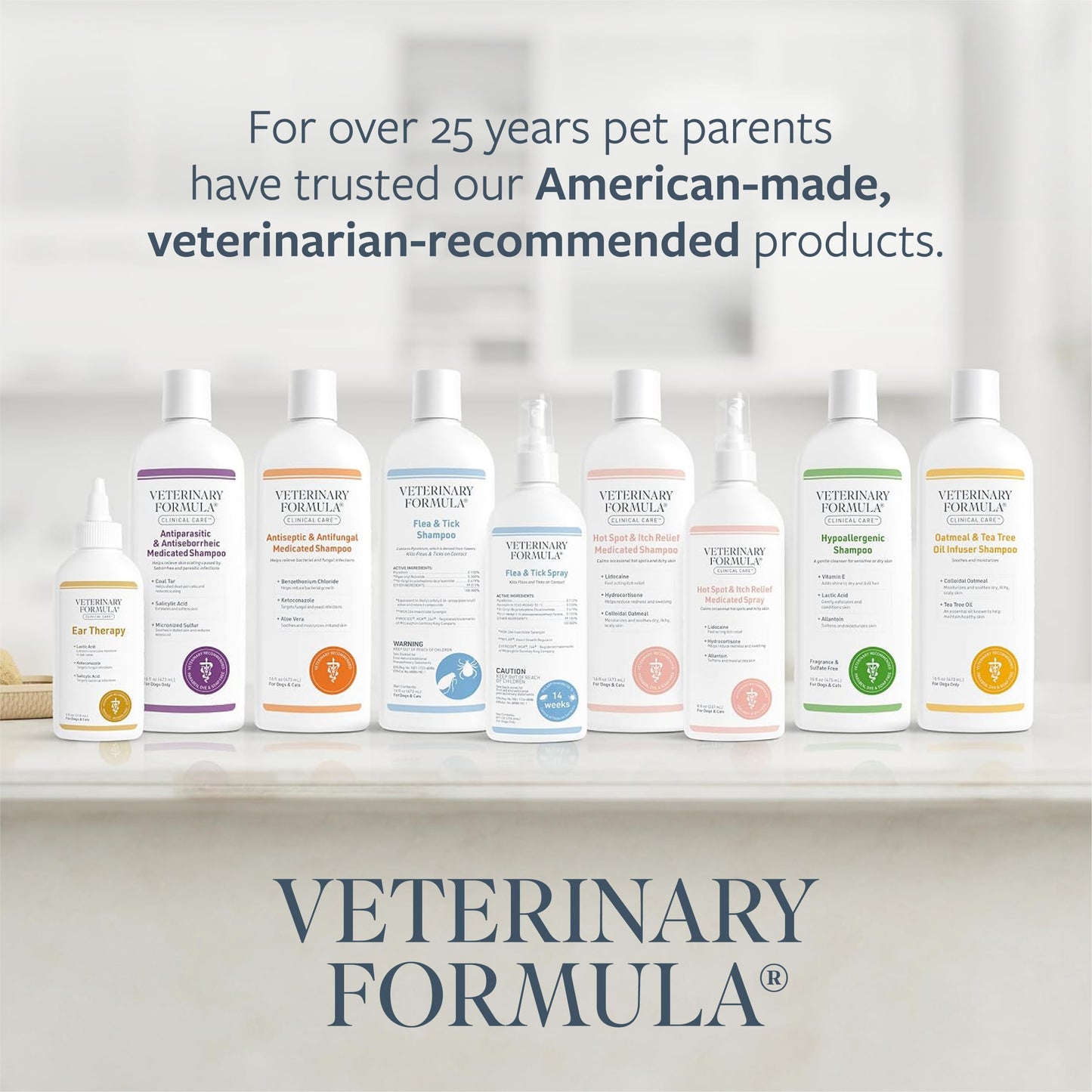 Veterinary Formula Flea and Tick Shampoo for Dogs and Cats, 16 oz