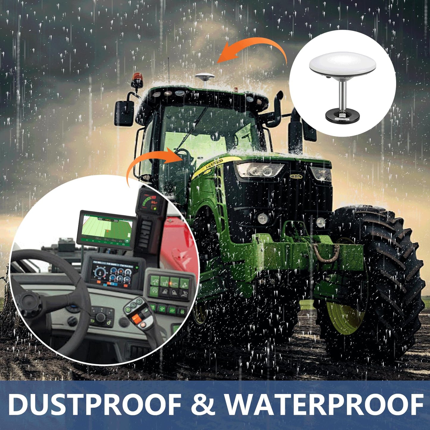 7-inch Tractor GPS Navigator for Agriculture, High-Accuracy GNSS Agricultural Navigator for Precision Farming – GPS Guidance System for Spraying, Plowing, and Sowing with Automatic Positioning