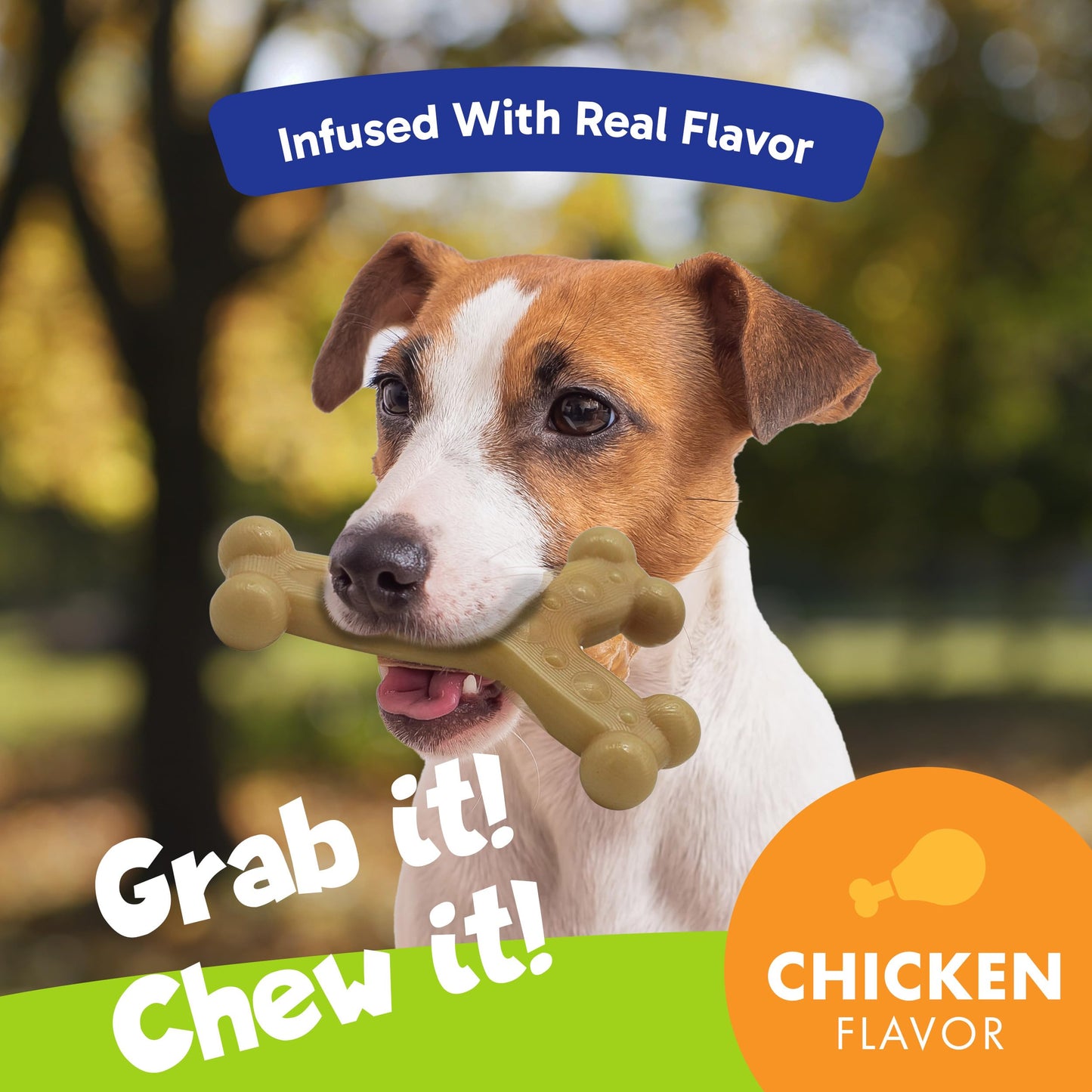 Chew'ems Durable Chew Toys for Small Dogs | Long-Lasting & Flavorful Chew Dog Toys, Small Dog Breeds | Chicken-Flavored