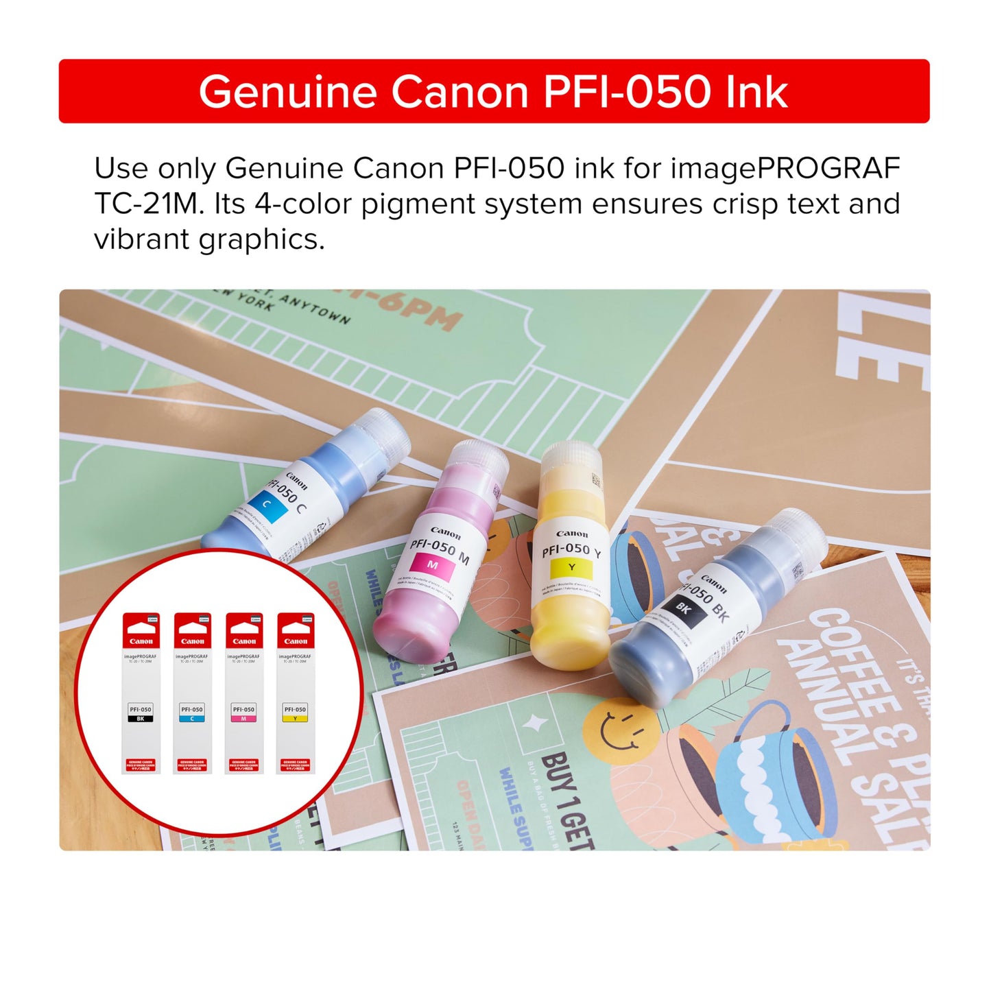 Canon imagePROGRAF TC-21M – Multifunction Printer| 24" Large Format Poster & Plotter Printer - Automatic Roll & Cut Sheet Paper Feeder, USB, Wi-Fi, LAN,White