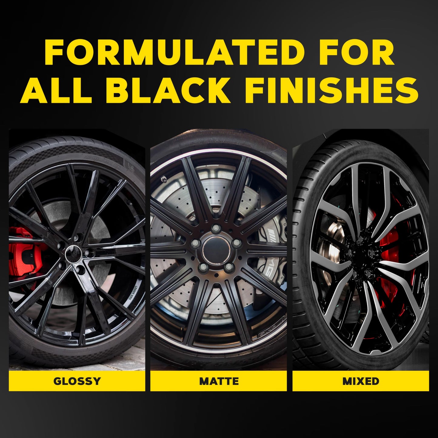 Meguiar's Hot Rims Black Wheel Cleaner, Deep Foaming Gel Specially Formulated to Effectively Clean Matte, Gloss, Satin, and Chrome Black Wheels, 24 Oz Spray Bottle