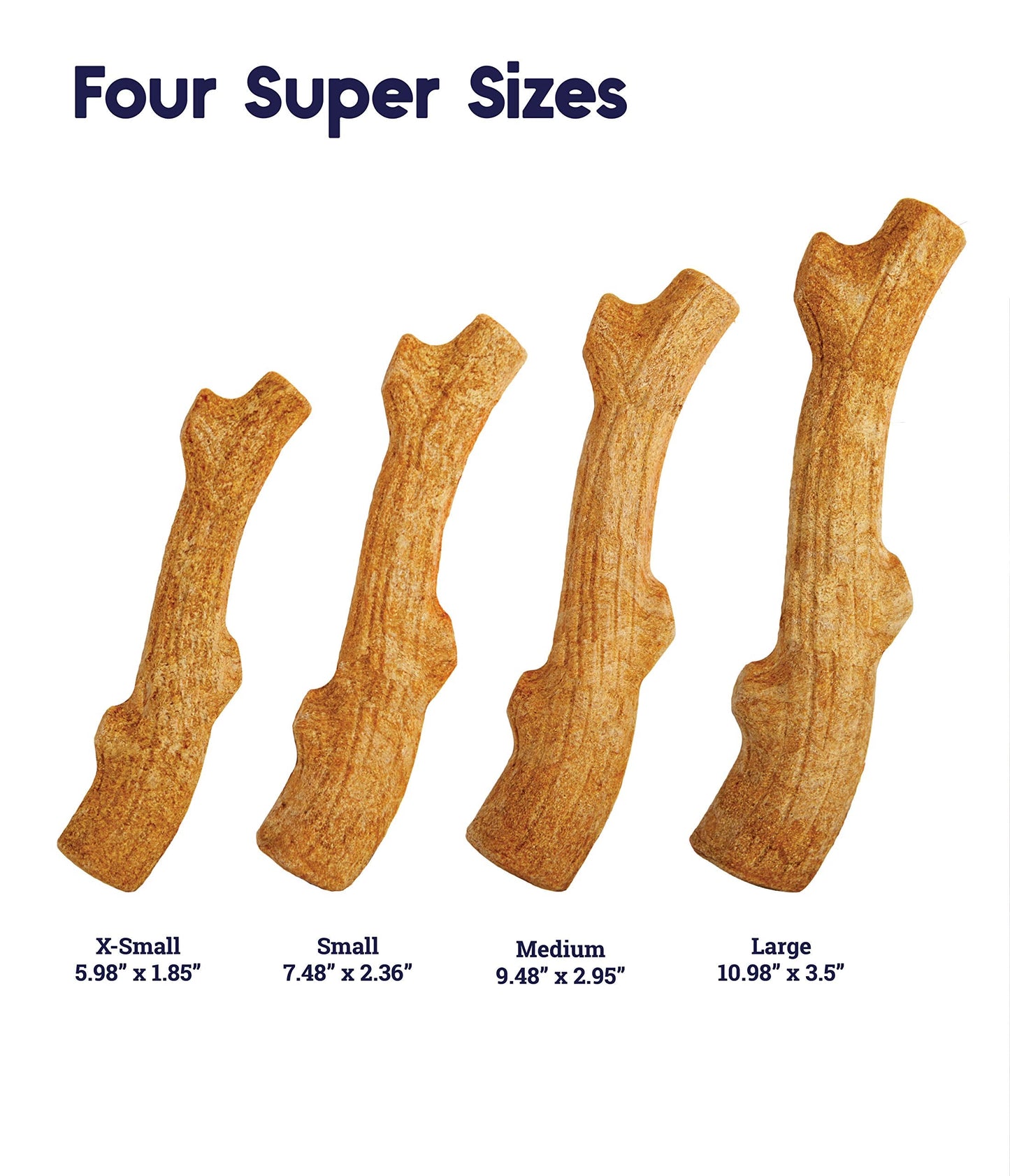 Petstages Outward Hound Super Dogwood Durable Dog Chew Toy, Large - Long Lasting Chew Stick Made with Real Wood - USA Made, L