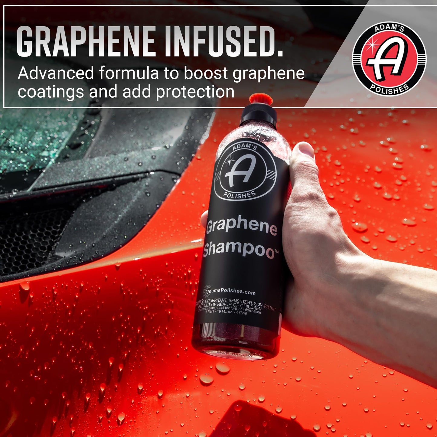 Adam's Polishes Graphene Shampoo 5 Gallon - Graphene Ceramic Coating Infused Car Wash Soap - Powerful Cleaner & Protection In One Step - pH Neutral, High Suds For Foam Cannon & Gun, Detailing Bucket