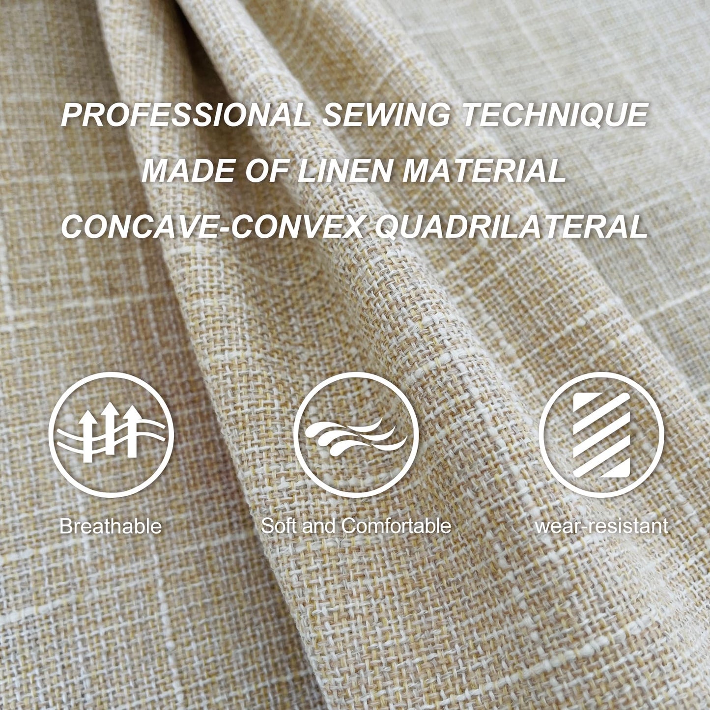 BOPUOVRE Linen Car Seat Covers Front Seat Covers Breathable Cloth Fabric Car Seat Protector - Universal Fit for Cars, Vans, SUVs, Trucks - 2 Units - Beige