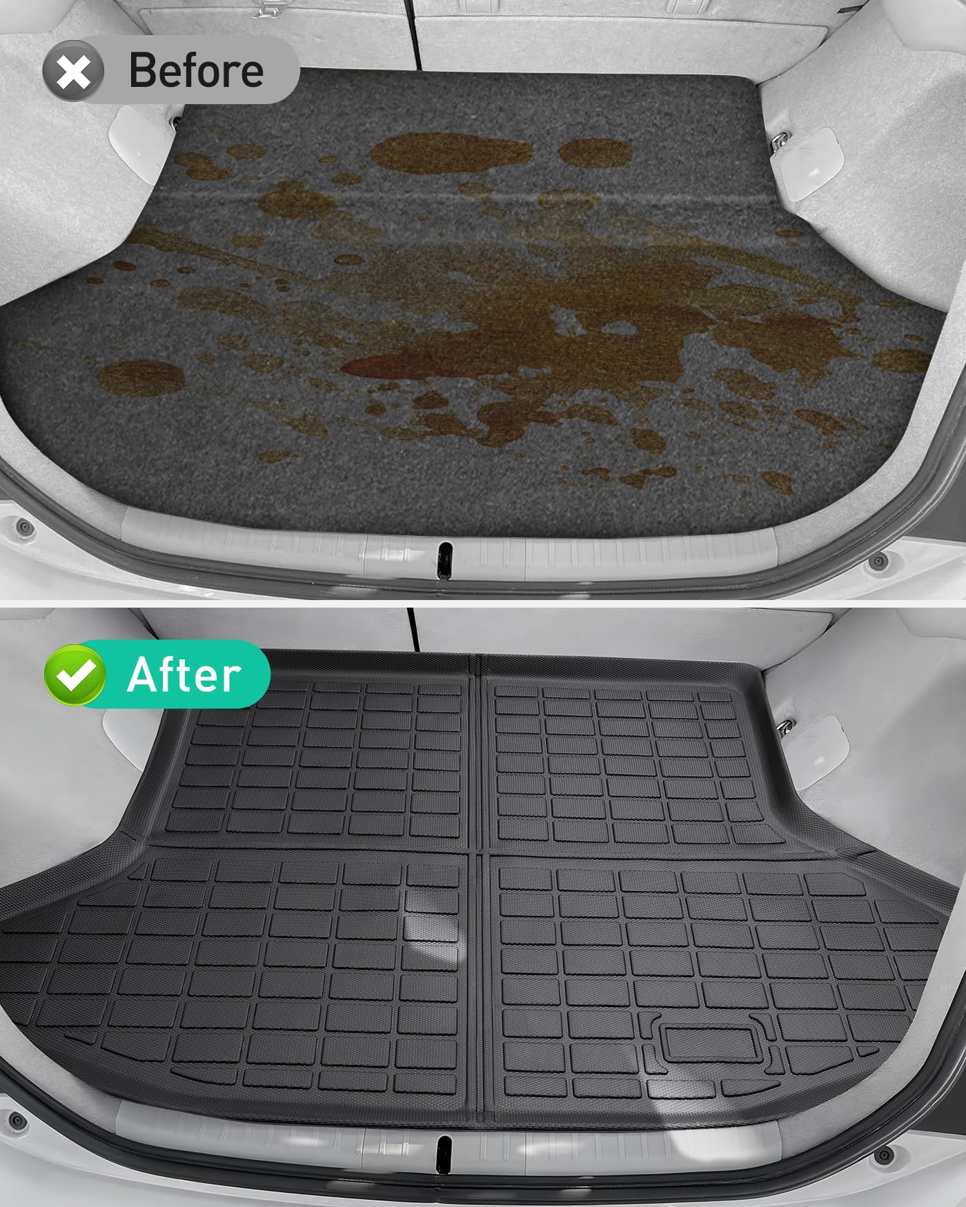 Car Floor Mats for Toyota Prius: 2004 2005 2006 2007 2008 2009 All Weather Accessories for Prius 2004-2009 Black Cargo Liner 4PCS Carpet Cutsom Fit for Toyota Prius 04-09 Automotive TPE Floormats