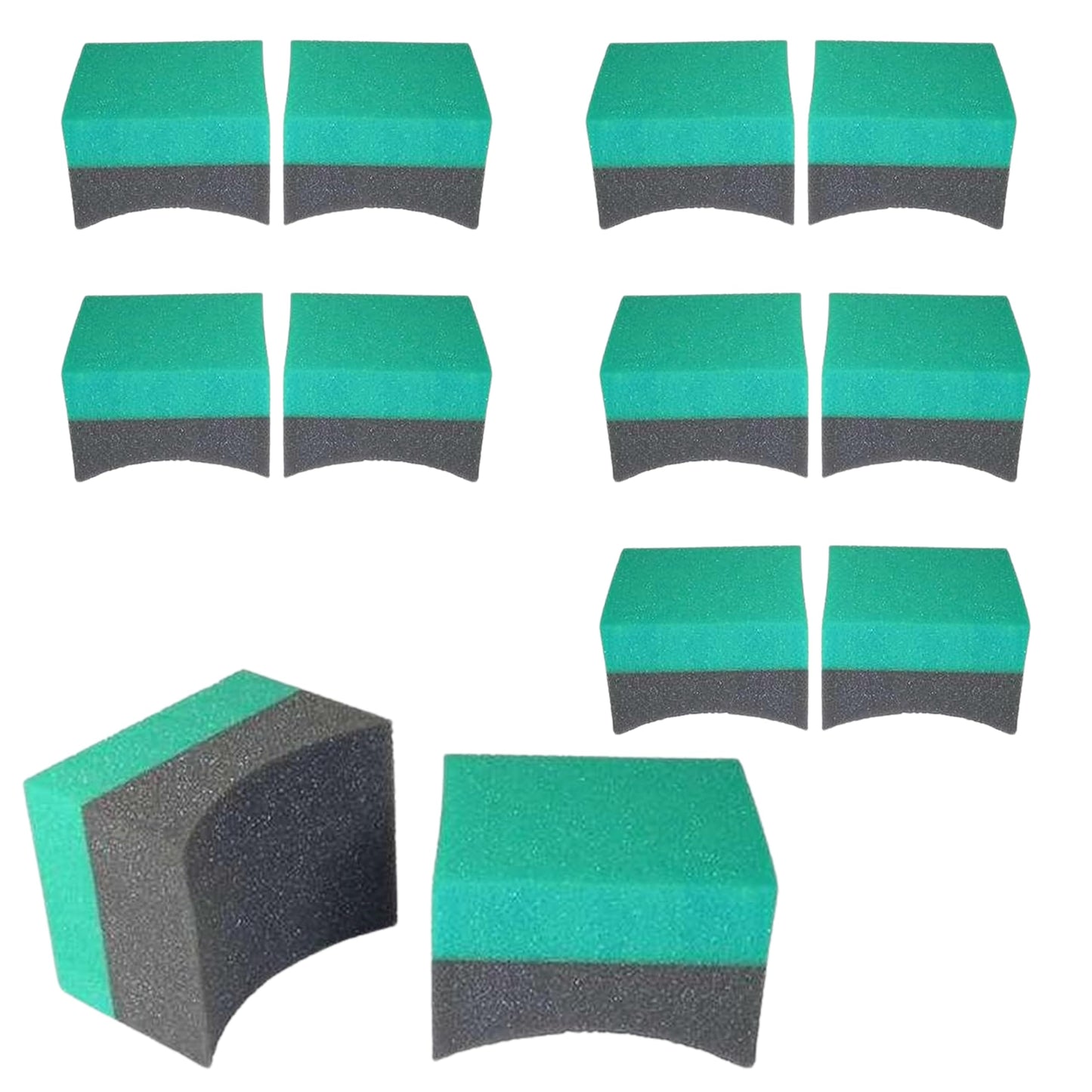 Hi-Tech Tire Dressing Applicator 12 Pack - Durable and Reusable, Contoured Tire Shine and Dressing Sponge for Your Car's Wheels