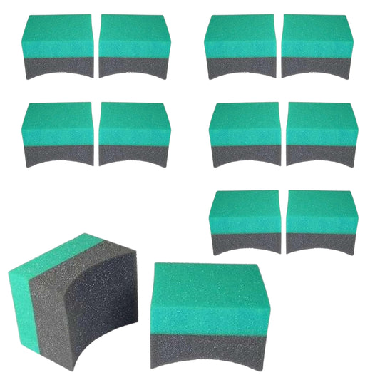 Hi-Tech Tire Dressing Applicator 12 Pack - Durable and Reusable, Contoured Tire Shine and Dressing Sponge for Your Car's Wheels