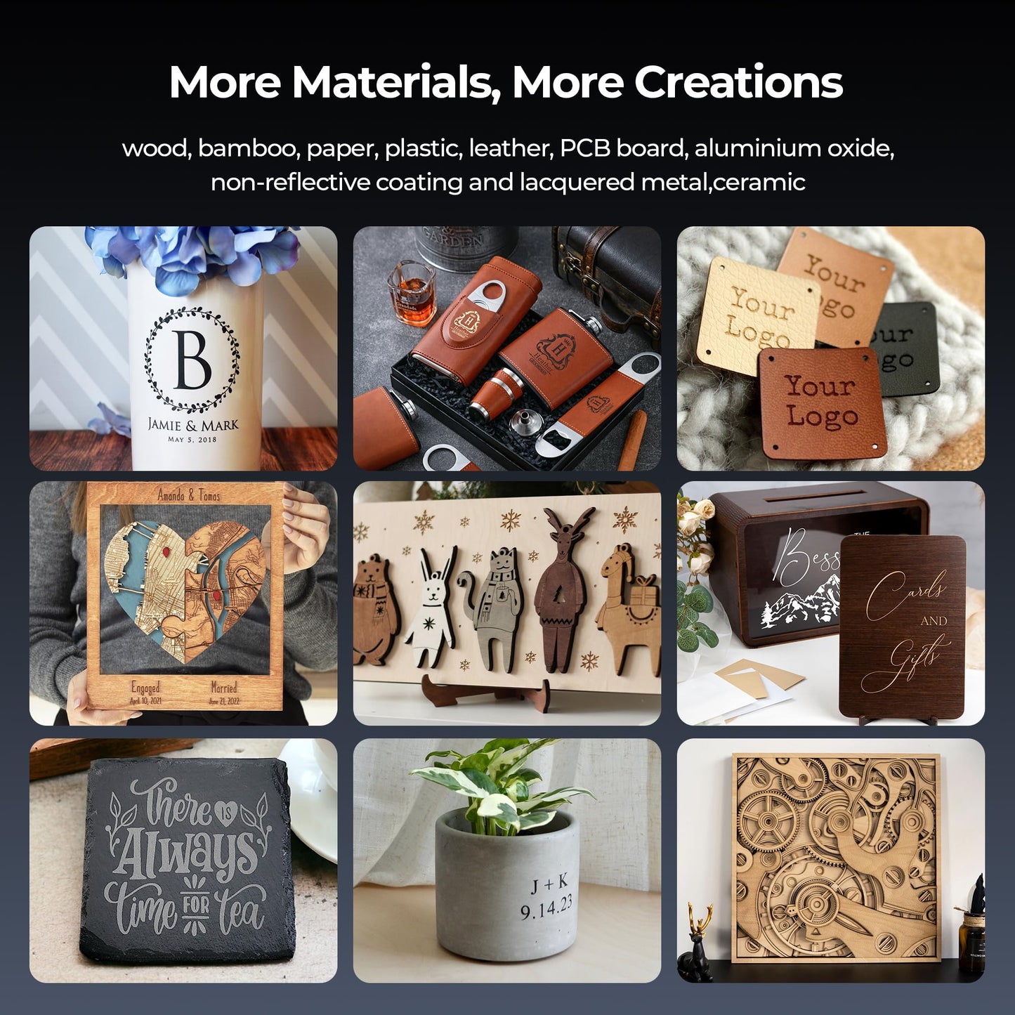 Laser Engravers,ACMER S2 7000mW Laser Cutter and Lazer Engraving Machines,0.01mm Higher Accuracy,300x300mm,10000mm/min,48W Laser Wood Cutting Machine for DIY,Wood,Metal,Leather Acrylic,Glass.