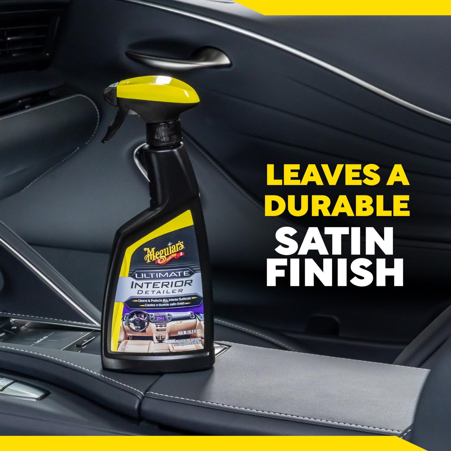 Meguiar's G16216 Ultimate Interior Detailer, Protects Interior Surfaces from Dirt and Grime, Leaves Your Surfaces Protected from UV Rays and Giving It a Lasting Finish, 15.2 Oz Spray Bottle