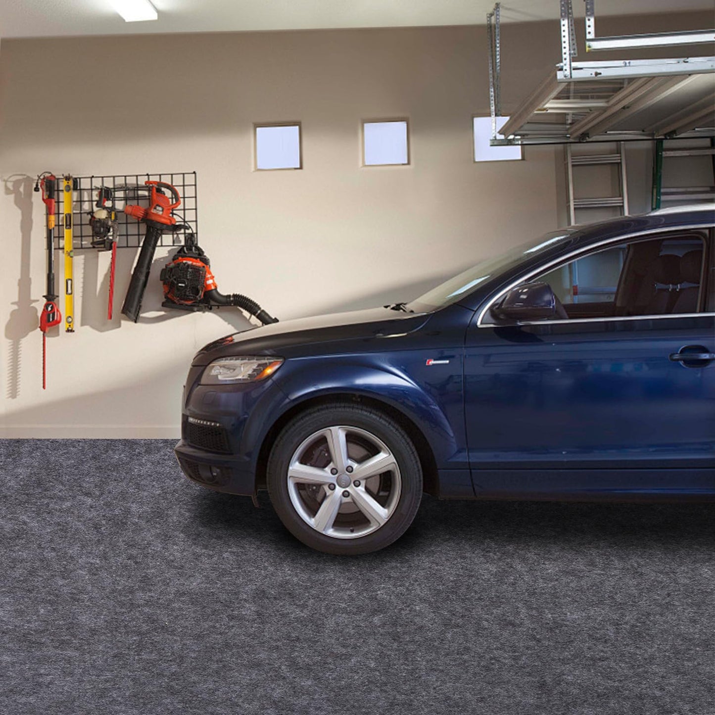 Garage Mats Oversize Garage Floor Paking Mats for Under Car, 8.8 x 22 Ft Non-Slip Gray Garage Flooring Carpets, Absorbent Oil Garage Parking Mat, Waterproof Mats