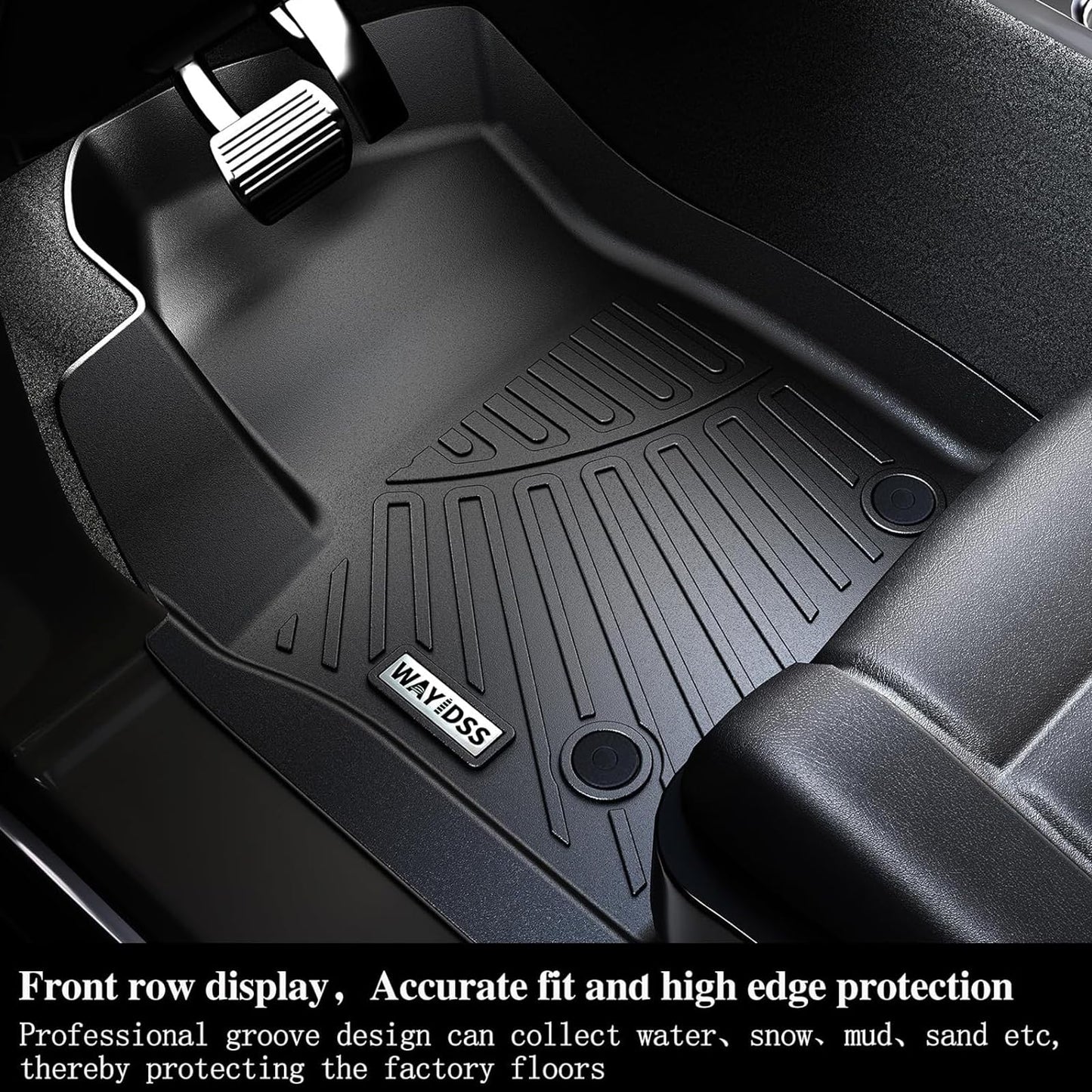 ﻿Floor Mats for 2025 Cadillac Escalade IQ 7 Seats&Cargo Mat with Backrest Protection&2nd Row Kick mat, TPE All Weather Protection Full Set Car Liners Accessories Covering The Backrest Mat-Black