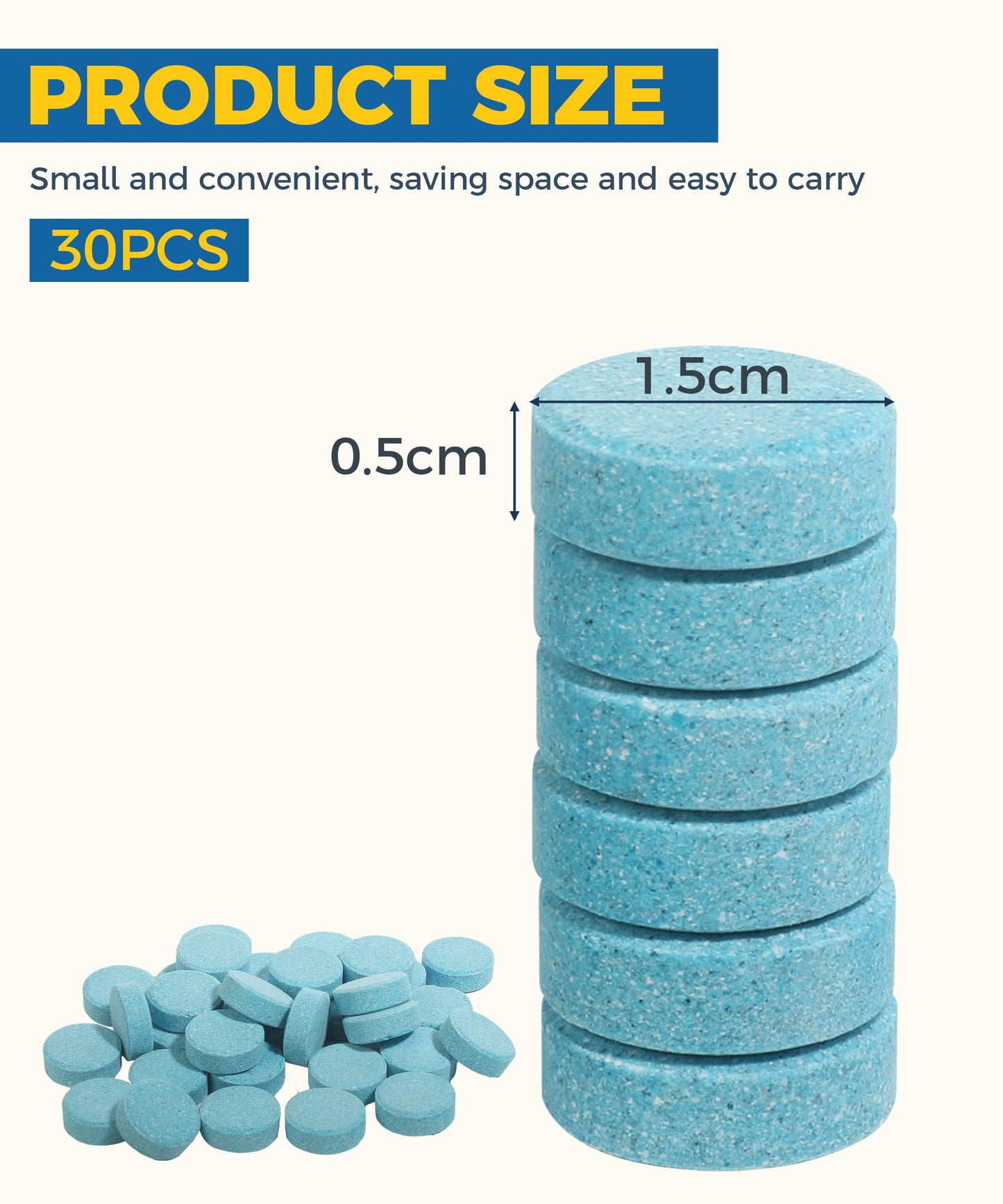 UBOG 30PCS Windshield Fluid,Windshield Washer Tablets,Car Accessories Washer Fluid Tablets,Car Windshield Washer Fluid，Concentration Wiper Fluid Tablets，Remove Glass Stains,Fit for Car Window Glass