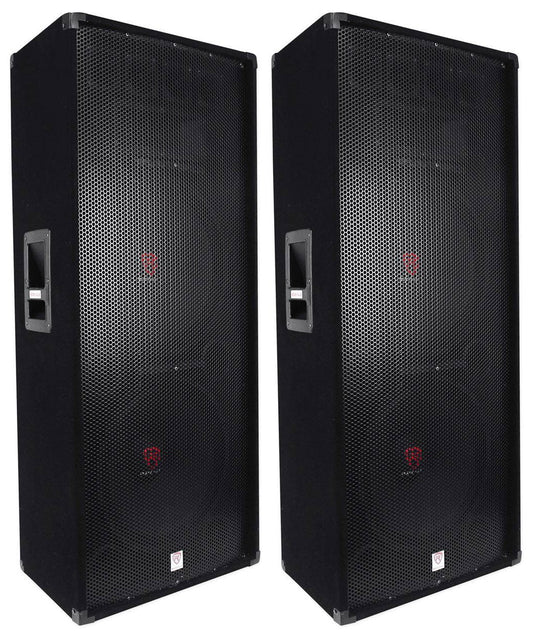 Rockville (2) RSG15.28 Dual 15 3000 Watt 3-Way 8-Ohm Passive DJ/PA Speaker