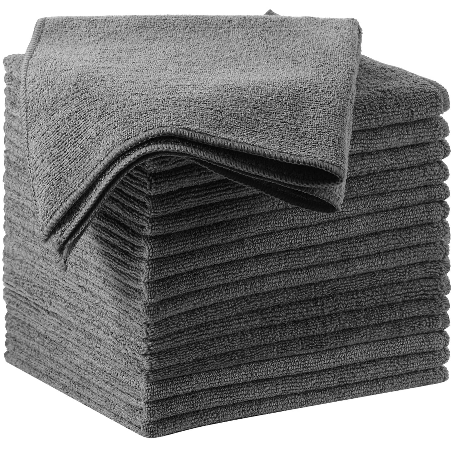 200 Pcs Microfiber Cleaning Cloth 16x16 Inch Microfiber Towels for Car Ultra Absorbent Cleaning Rags Reusable Lint Free Streak Free Detailing Towel for Car Washing Drying Dusting (Gray)