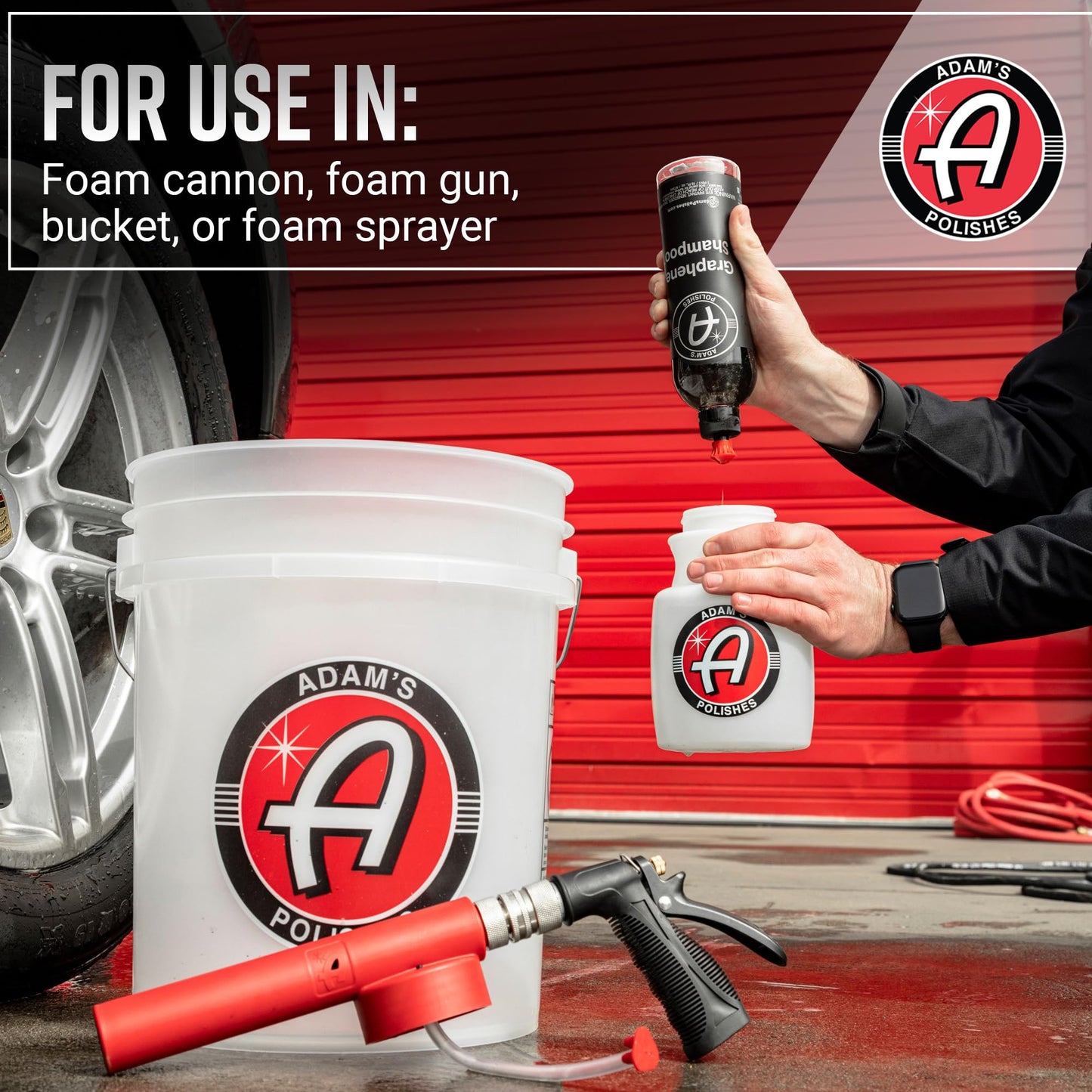 Adam's Polishes Graphene Shampoo 5 Gallon - Graphene Ceramic Coating Infused Car Wash Soap - Powerful Cleaner & Protection In One Step - pH Neutral, High Suds For Foam Cannon & Gun, Detailing Bucket