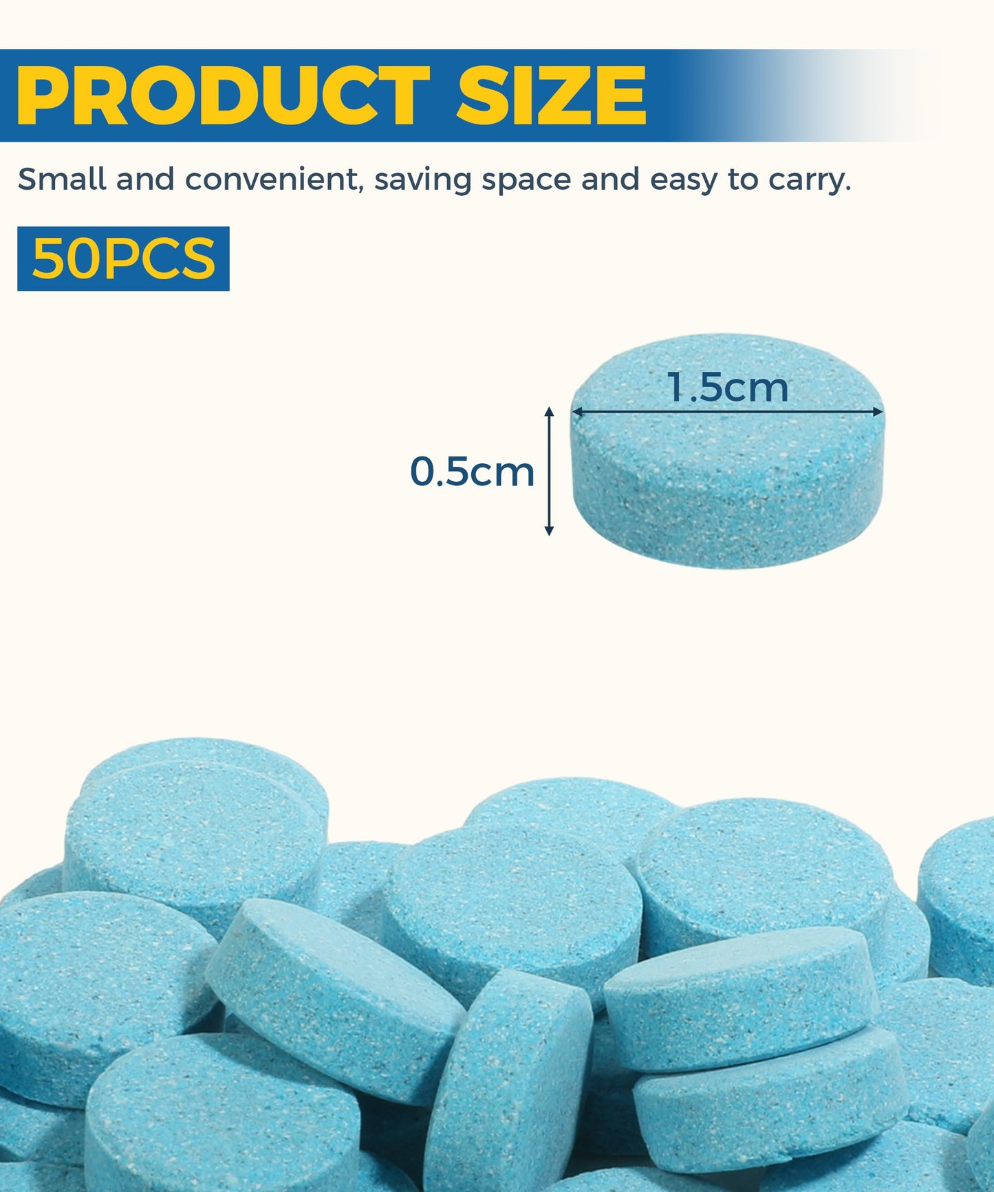 UBOG 50PCS Windshield Washer Fluid,Windshield Washer Tablets,Car Accessories Windshield Washer Fluid Concentrate,Car Windshield Washer Fluid,Automotive Glass Cleaner,Use for Remove Windshield Stains