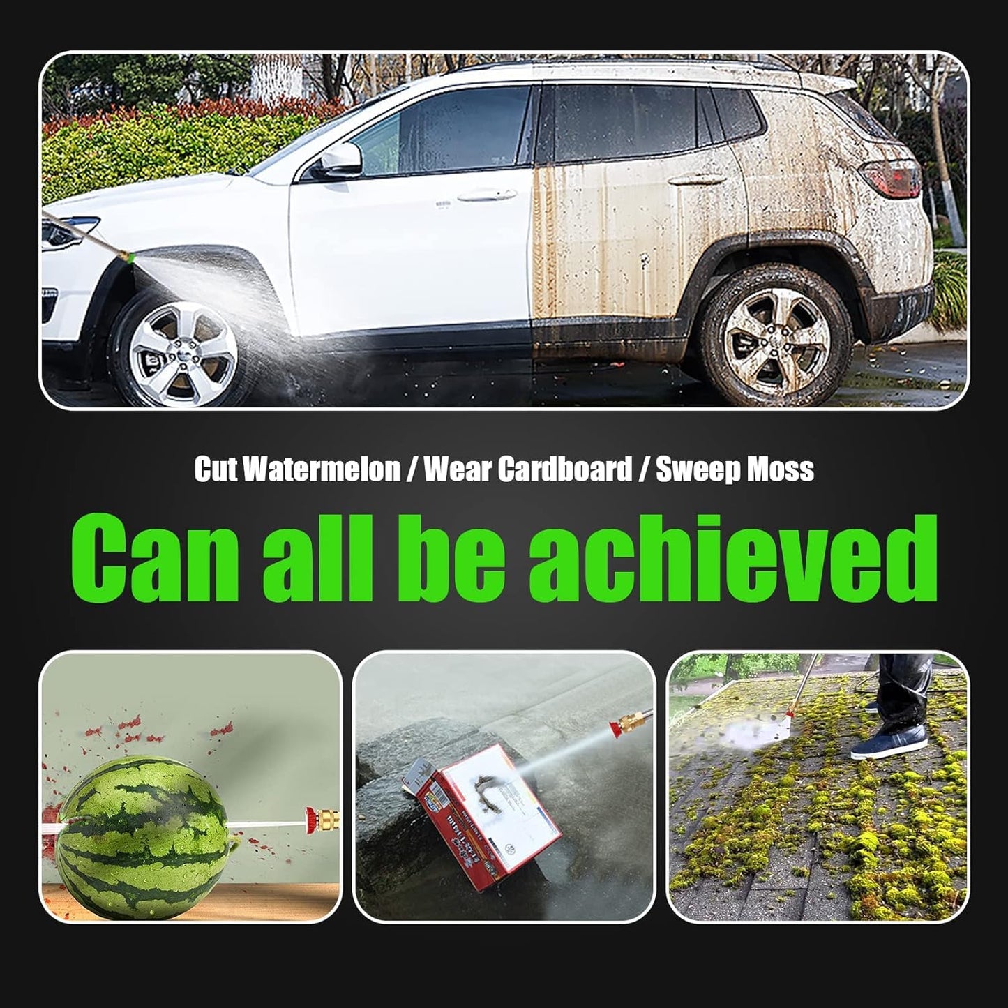 4800 PSI Pressure Cleaner- 4.0 GPM High Power Cleaner with 33FT Hose Reel, 4 Spray Tips and Soap Bottle for Car Washing, Fence Cleaning, Patio Maintenance（Upgraded） (Green)