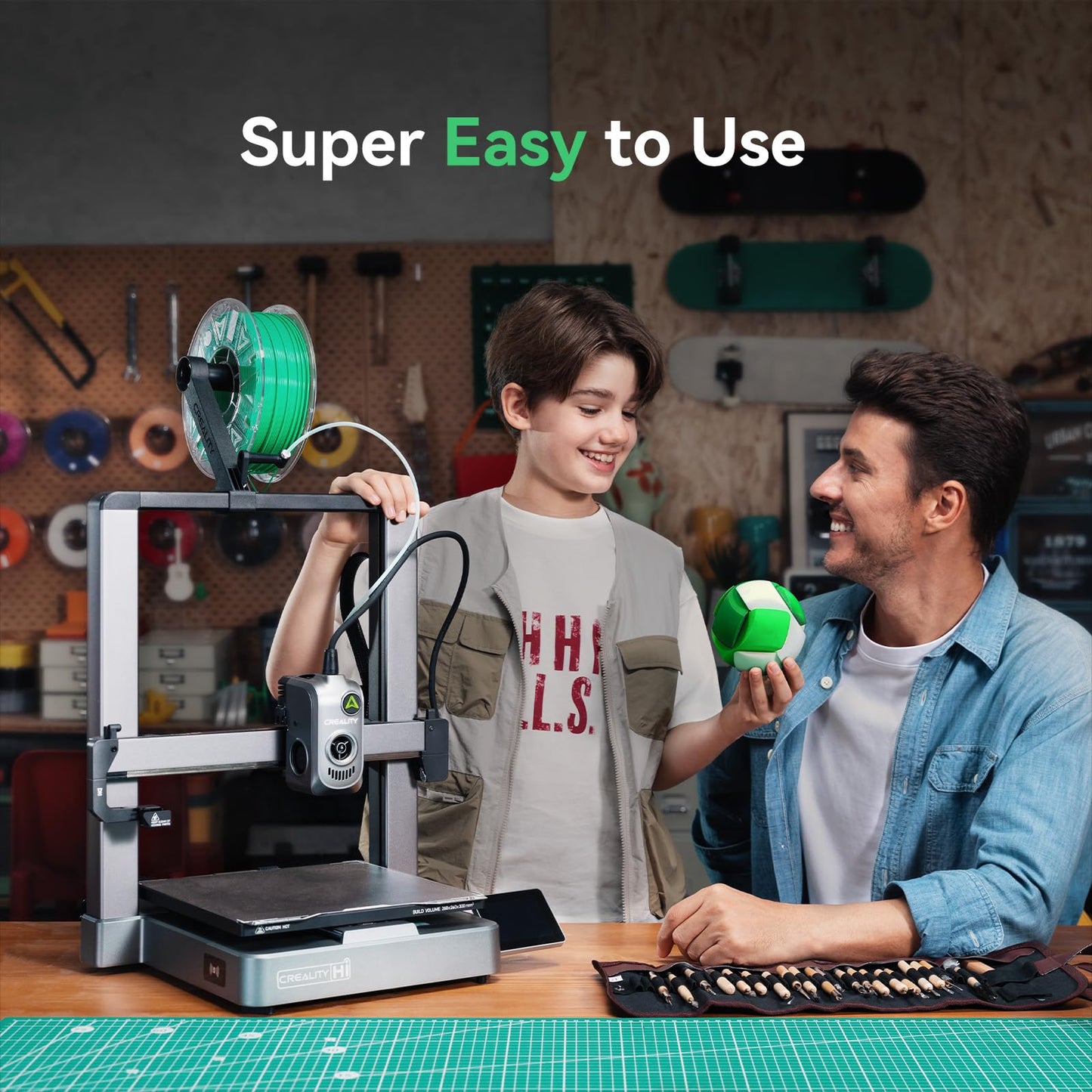 Creality Hi(A) 3D Printer, Multi Color 3D Printer (Needs CFS), 500mm/s High Speed Auto-Leveling Automatic Filament Reading Clog-Free Extruder, Build Volume 260×260×300 mm