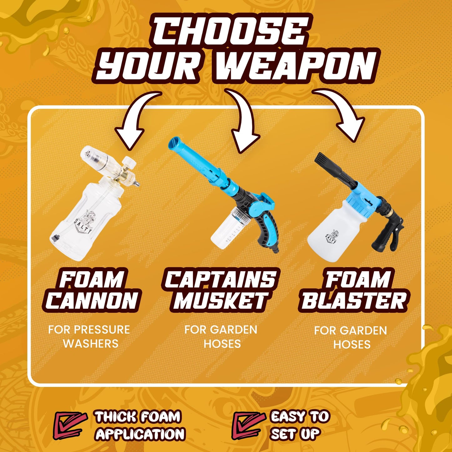 Salty Captain Mega 20-Piece DIY 4WD Cleaning Kit – All-in-One Car Detailing Kit with 2x Buckets, Towels, Brushes & 6x Cleaning Fluids – Foam Blaster compatible with Garden Hose – Premium Quality