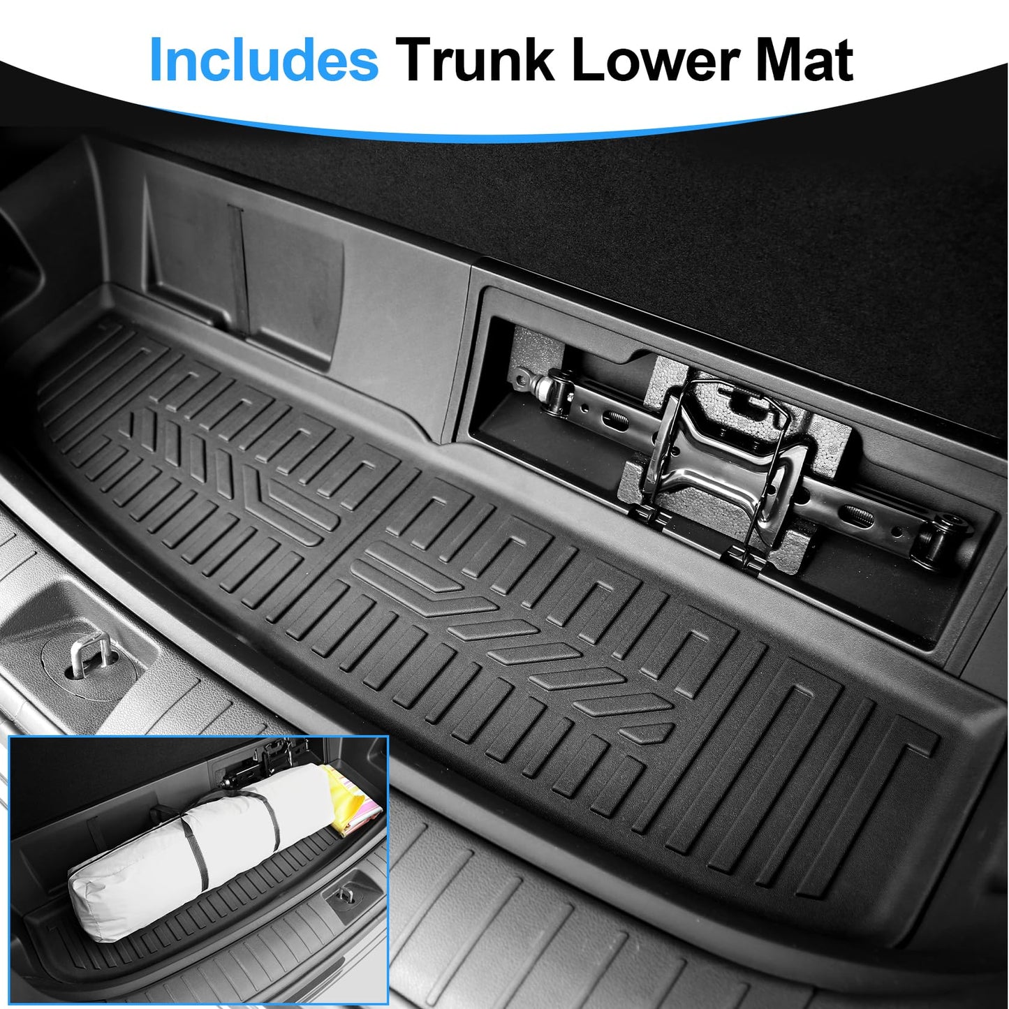 HOUCLEMIC Floor Mats for 2020-2024 2025 Hyundai Palisade 7/8 Passenger, Trunk Mat with Seat Back Cover and Lower Cargo Mat All Weather Interior Protector for Hyundai Palisade Calligraphy Accessories