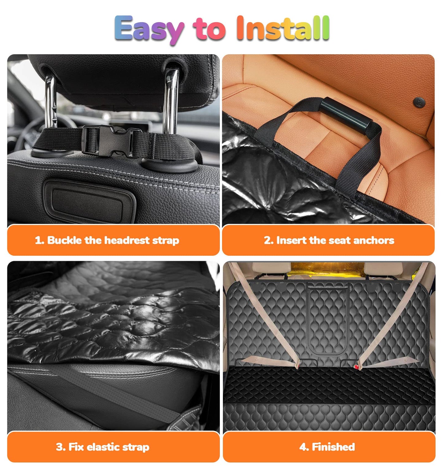 URPOWER Dog Car Seat Cover for Back Seat - Waterproof Bench Seat Cover Fits Middle Armrest for Cars, SUVs & Small Trucks, Nonslip Backseat Dog Covers Rear Seat Protector for Pets and Child