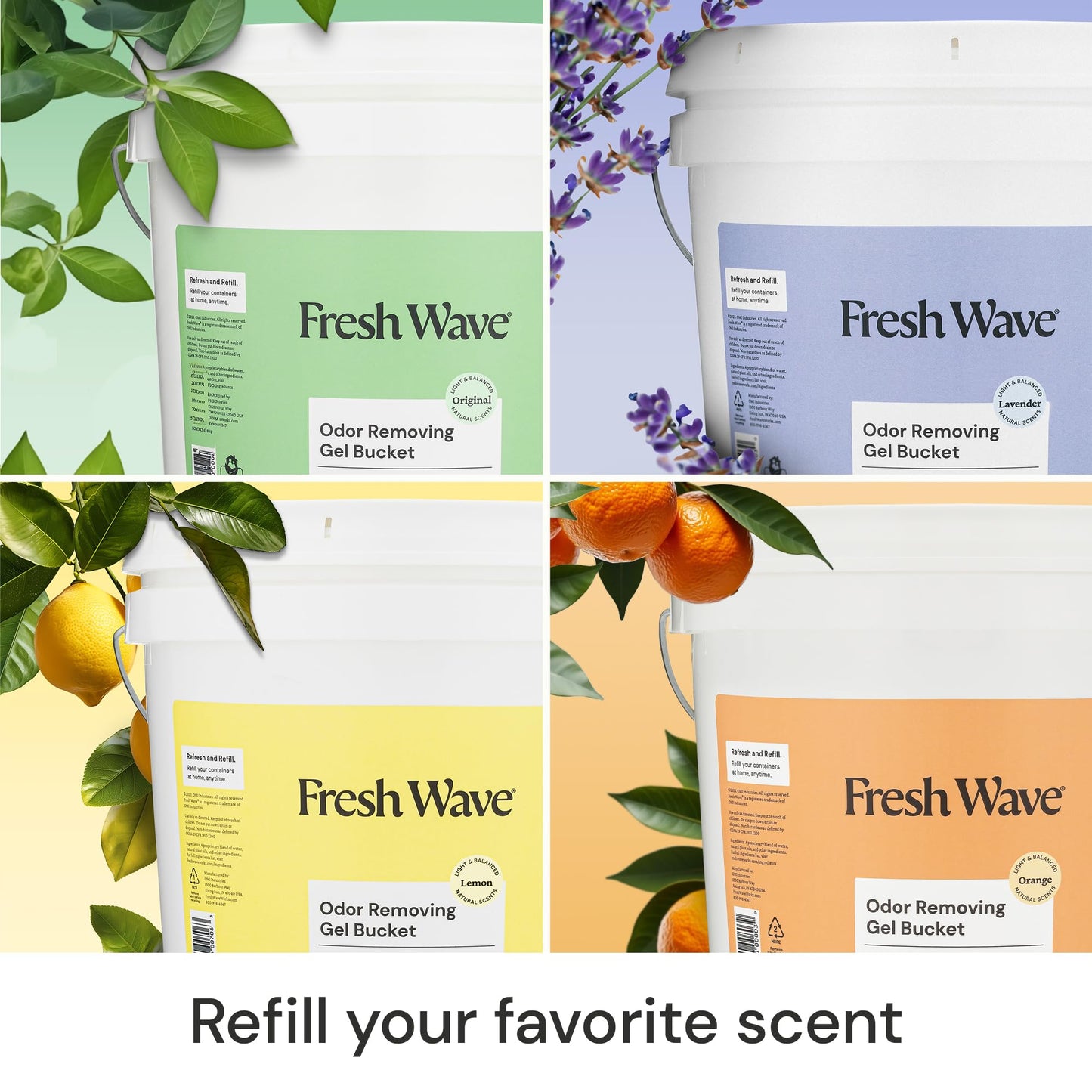 Fresh Wave Odor Removing Gel Bucket, 15.5 lb. (248 oz.) | Lavender Scent Refill | Odor Absorbers for Home | Safer Odor Relief | Natural Plant-Based Odor Eliminator | For Cooking, Trash & Pets