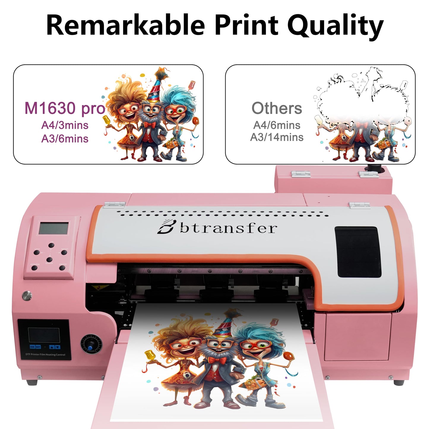 M1630 Pro Automatic Maintenance 13in DTF Printer Bundle for T-Shirt,Direct to Film Printer,White Ink Circulation,A3 Transfer Printing Machine for Fabric Clothing(Printer,Oven,Laptop,Supplies)