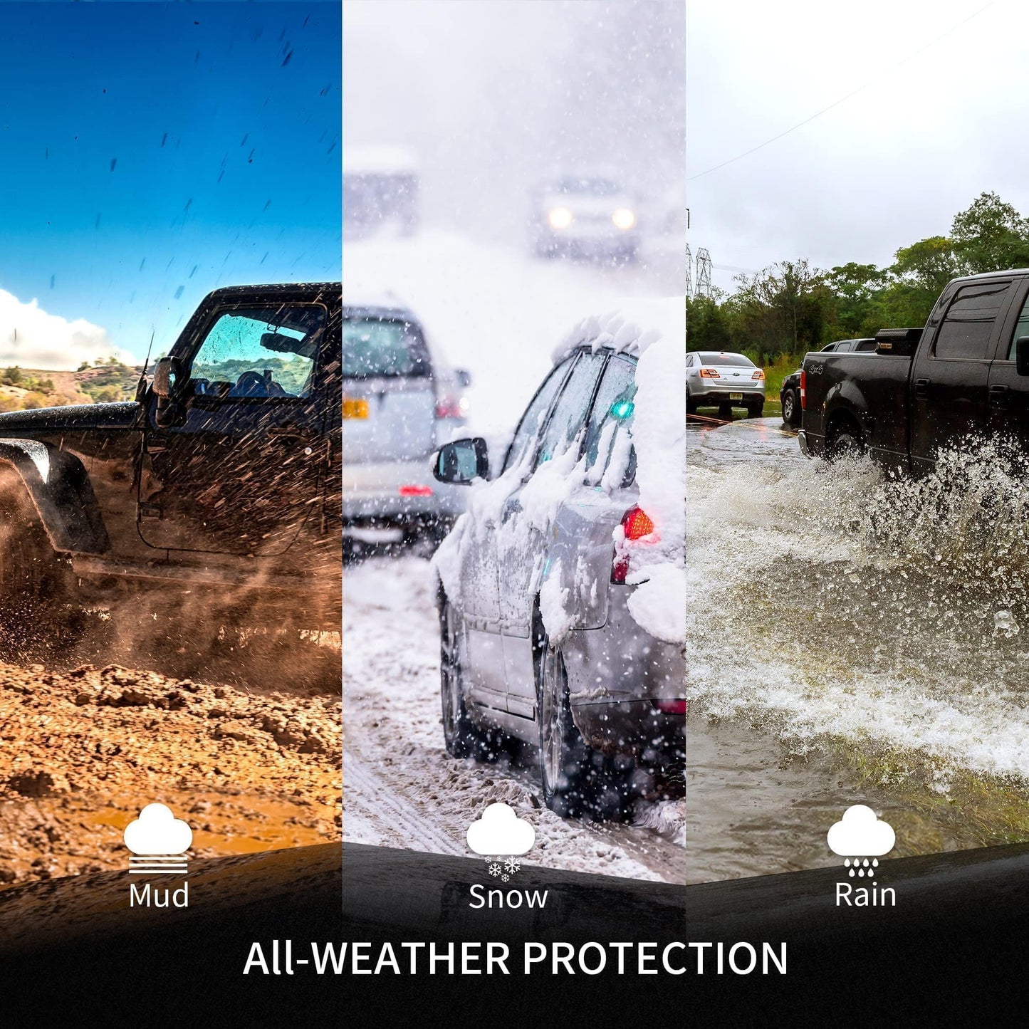 OEDRO Floor Mats Fit for 2019-2025 Ram 2500/3500 Crew Cab with 1st Row Bucket or Bench Seats, Custom Fit TPE All Weather Car Mats Includes 1st and 2nd Row