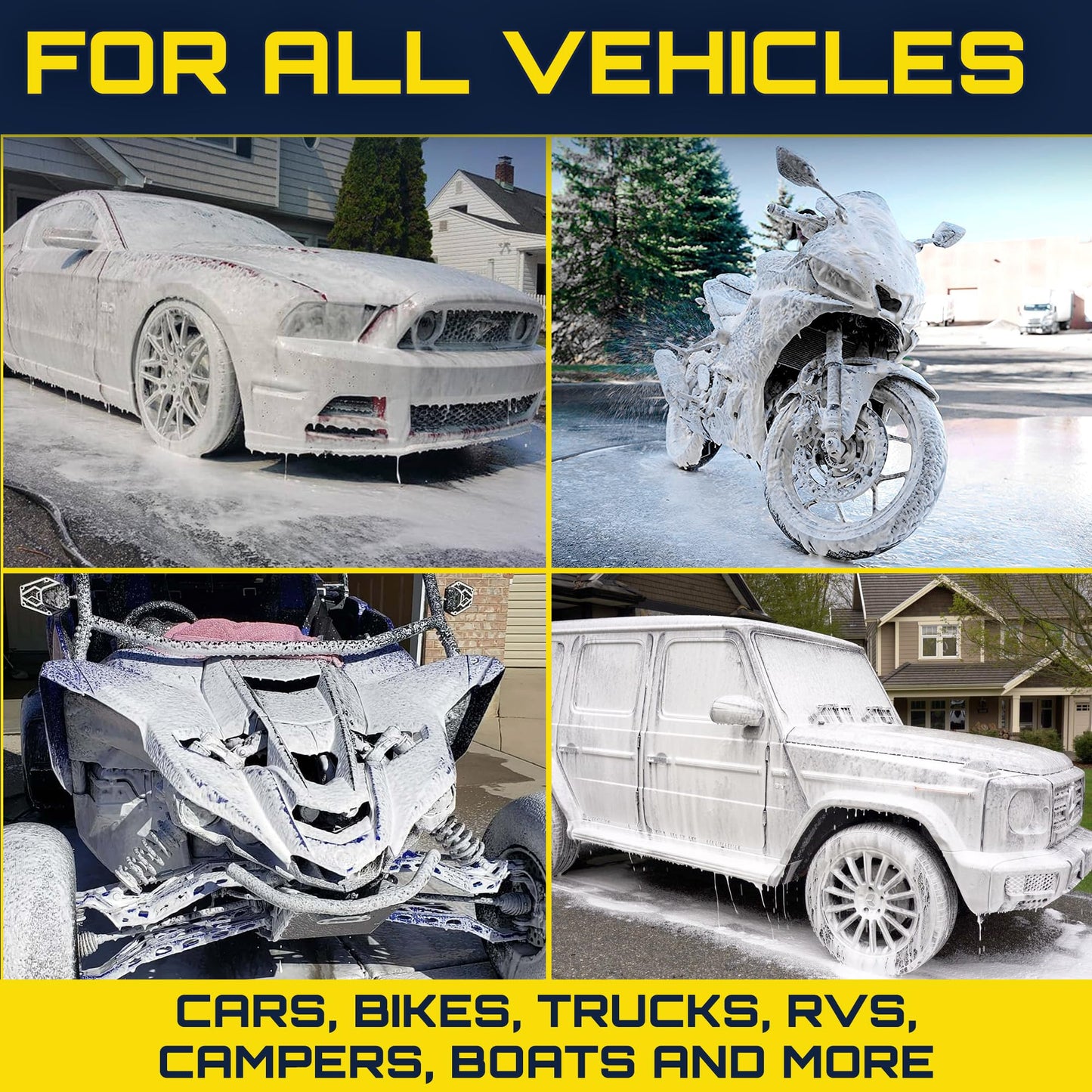 Foam King Car Wash Foam Gun, Foam Cannon for Hose Garden - The King of Suds - Ultimate Scratch Free Cleaning Car Soap Sprayer - Snow Foaming Blaster Fits all Garden Hose