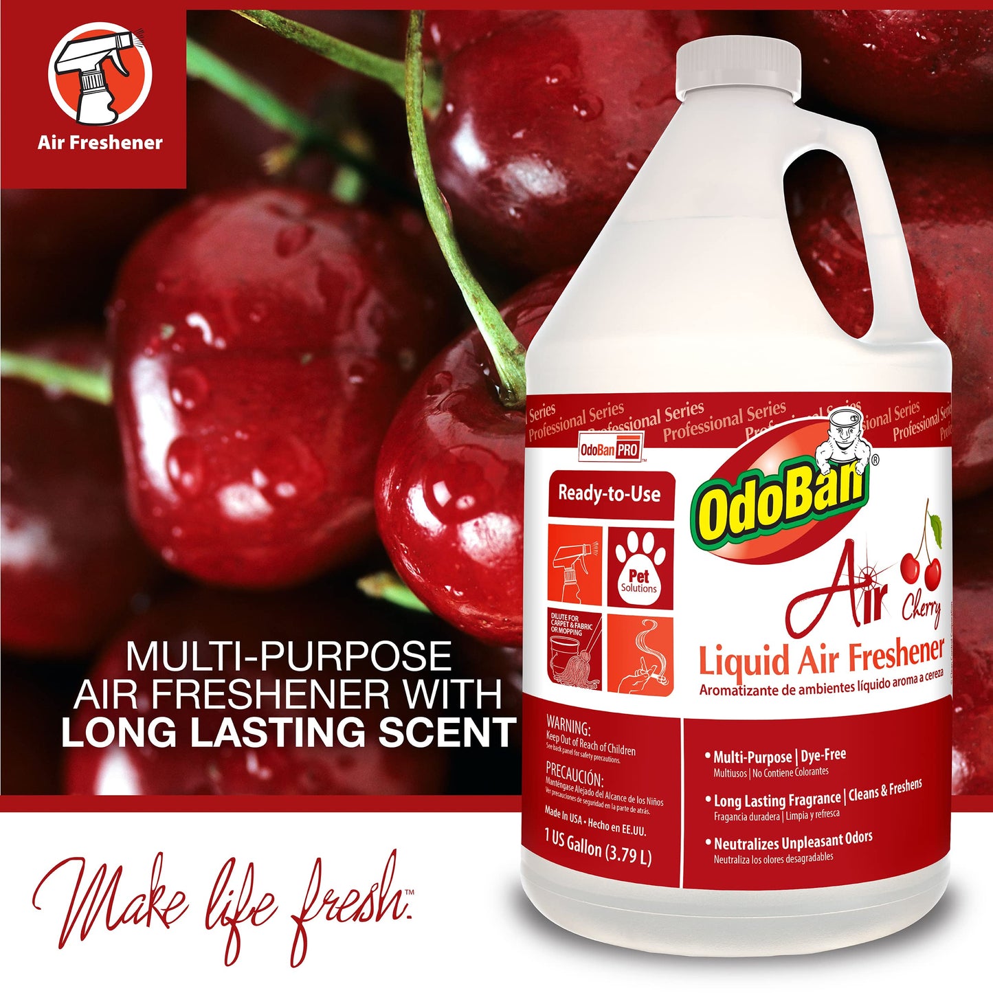 OdoBan Fogmaster Jr. Electric Handheld Fogger and Liquid Air Freshener, 1 Gallon, Cherry Scent