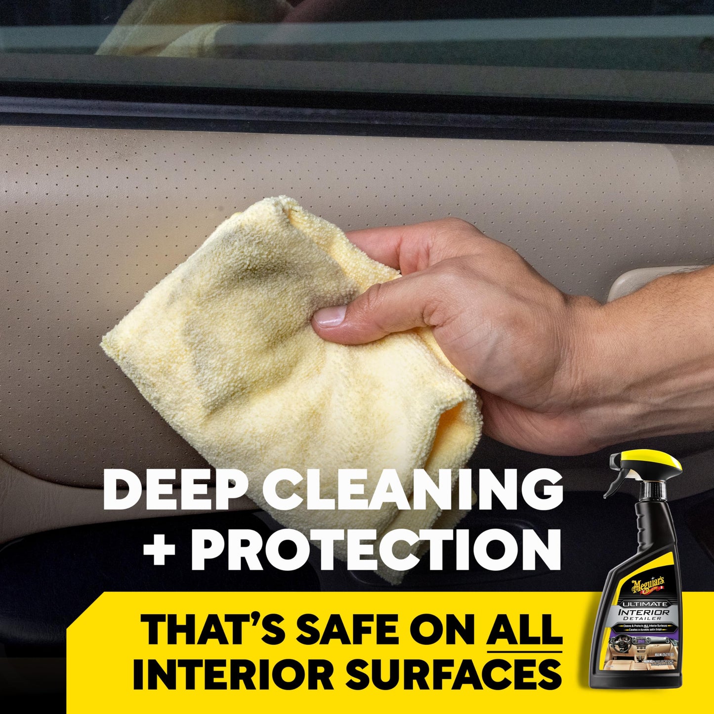 Meguiar's G16216 Ultimate Interior Detailer, Protects Interior Surfaces from Dirt and Grime, Leaves Your Surfaces Protected from UV Rays and Giving It a Lasting Finish, 15.2 Oz Spray Bottle