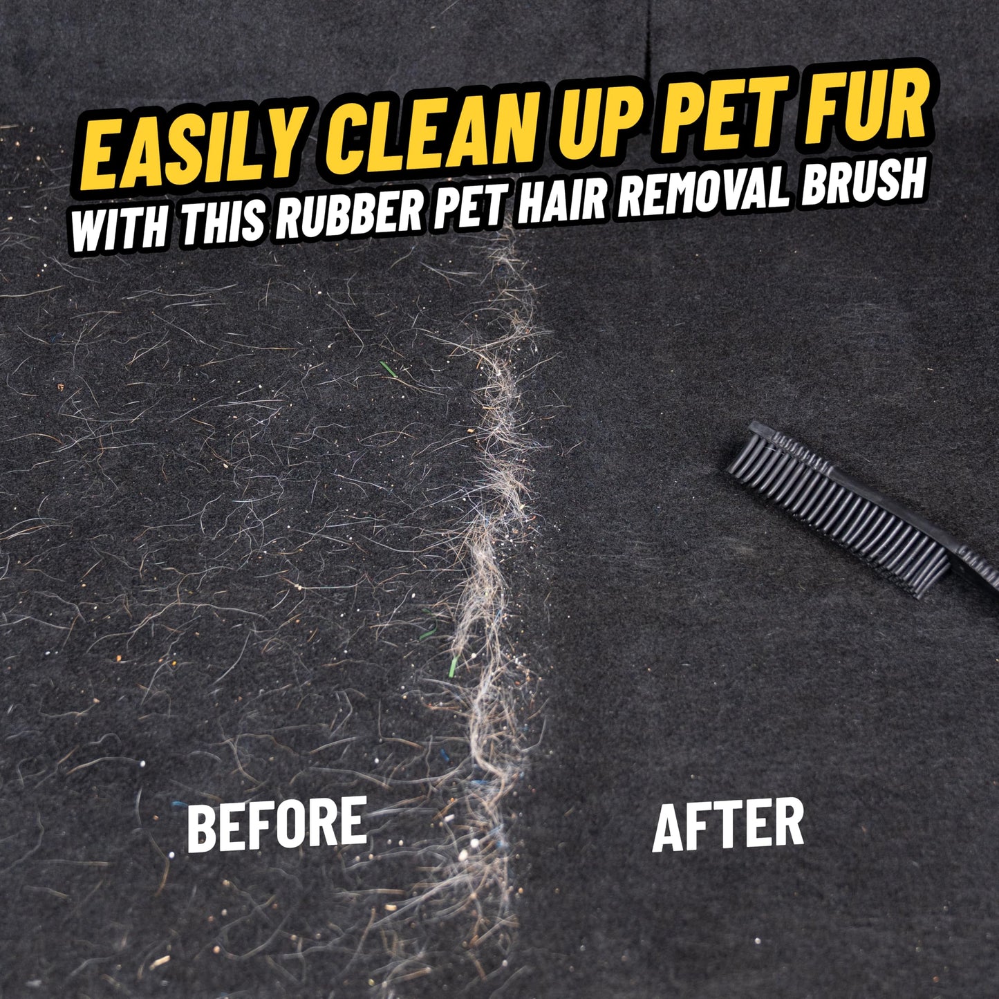 Chemical Guys ACC_S06 Professional Rubber Pet Hair Removal Brush, (Great for Cars, Trucks, SUVs, RVs, On-The-Go, Home, Furniture, & More) Black